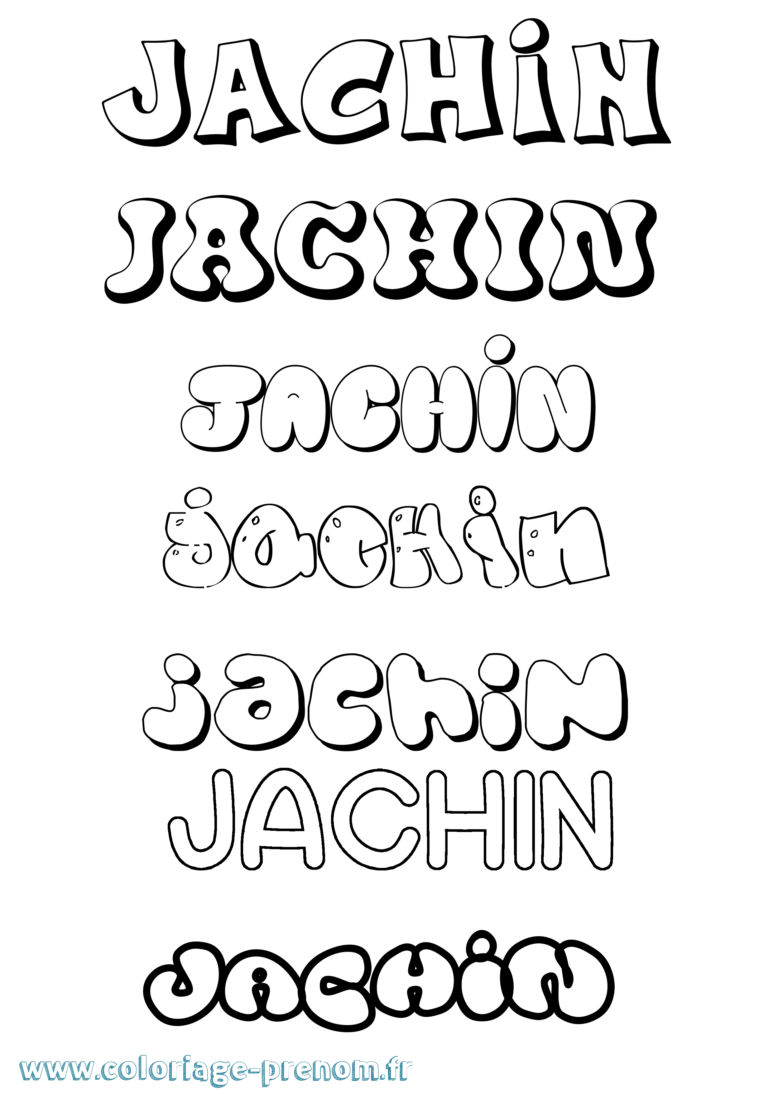 Coloriage prénom Jachin Bubble
