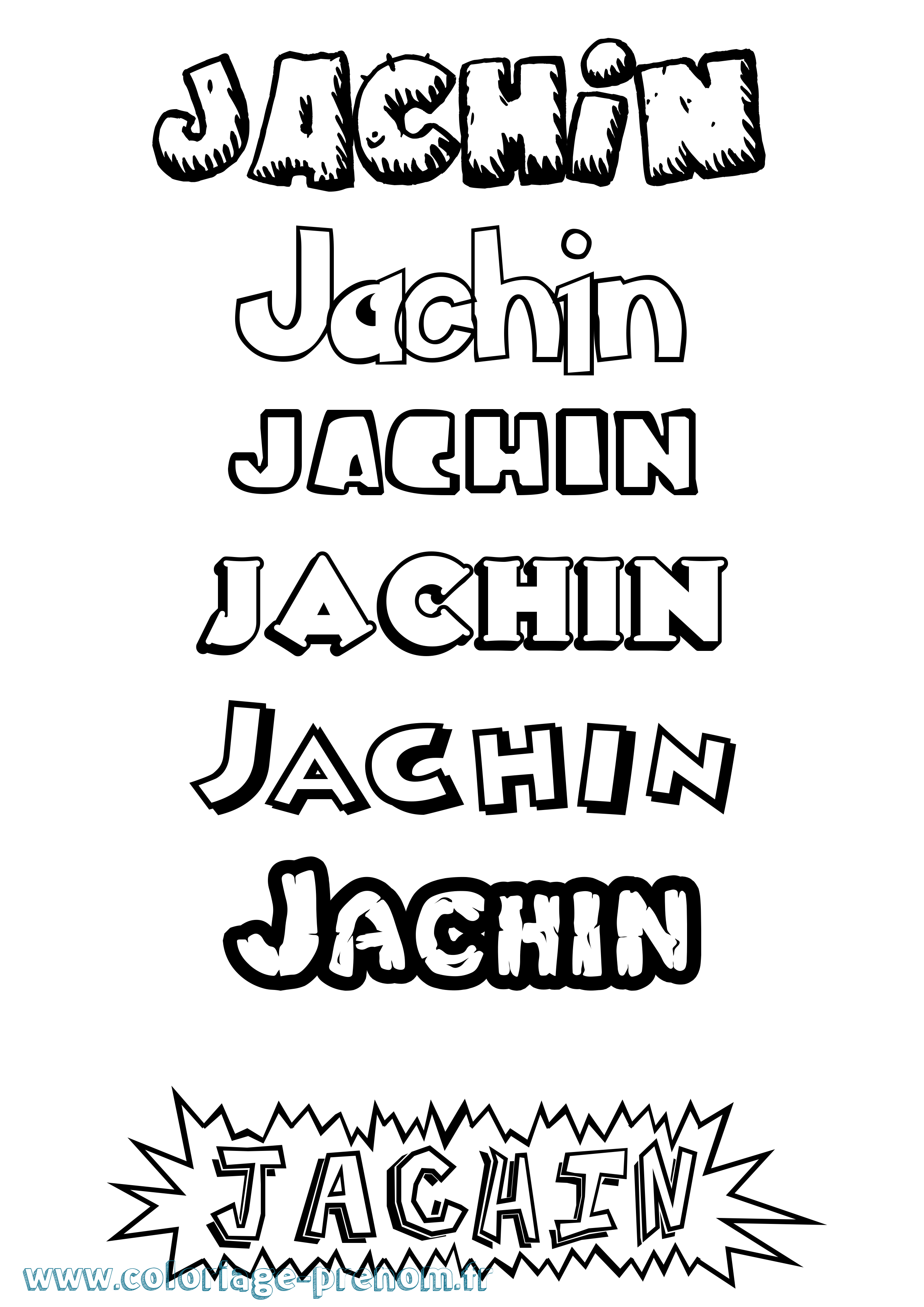 Coloriage prénom Jachin Dessin Animé