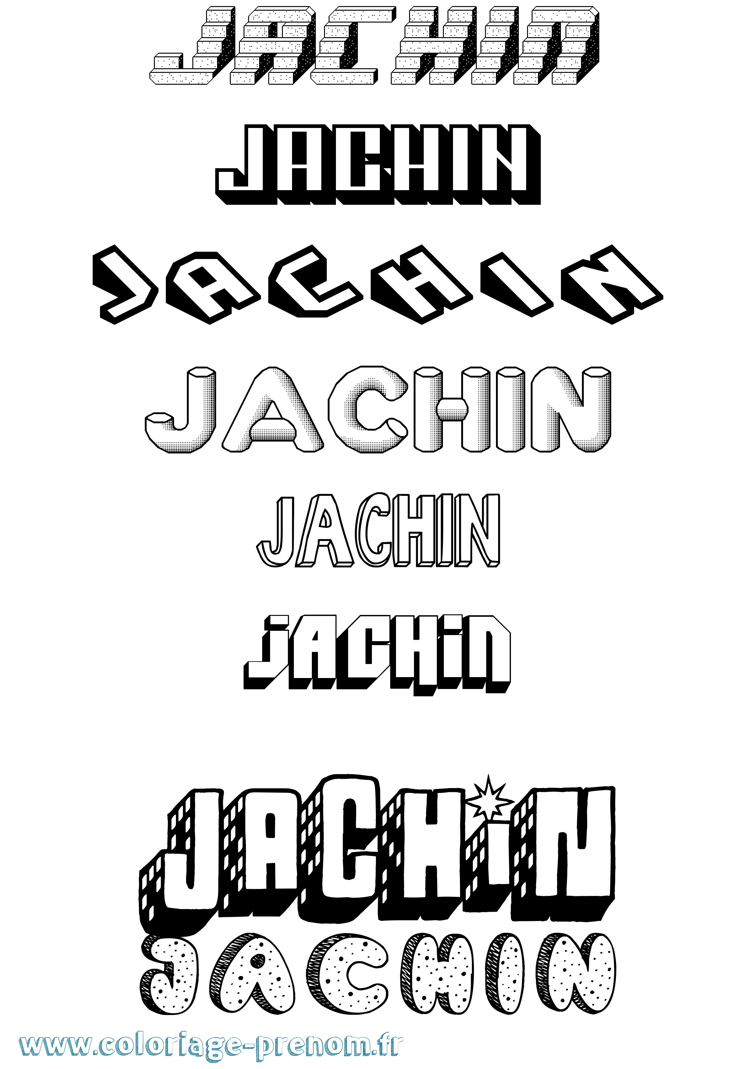 Coloriage prénom Jachin Effet 3D