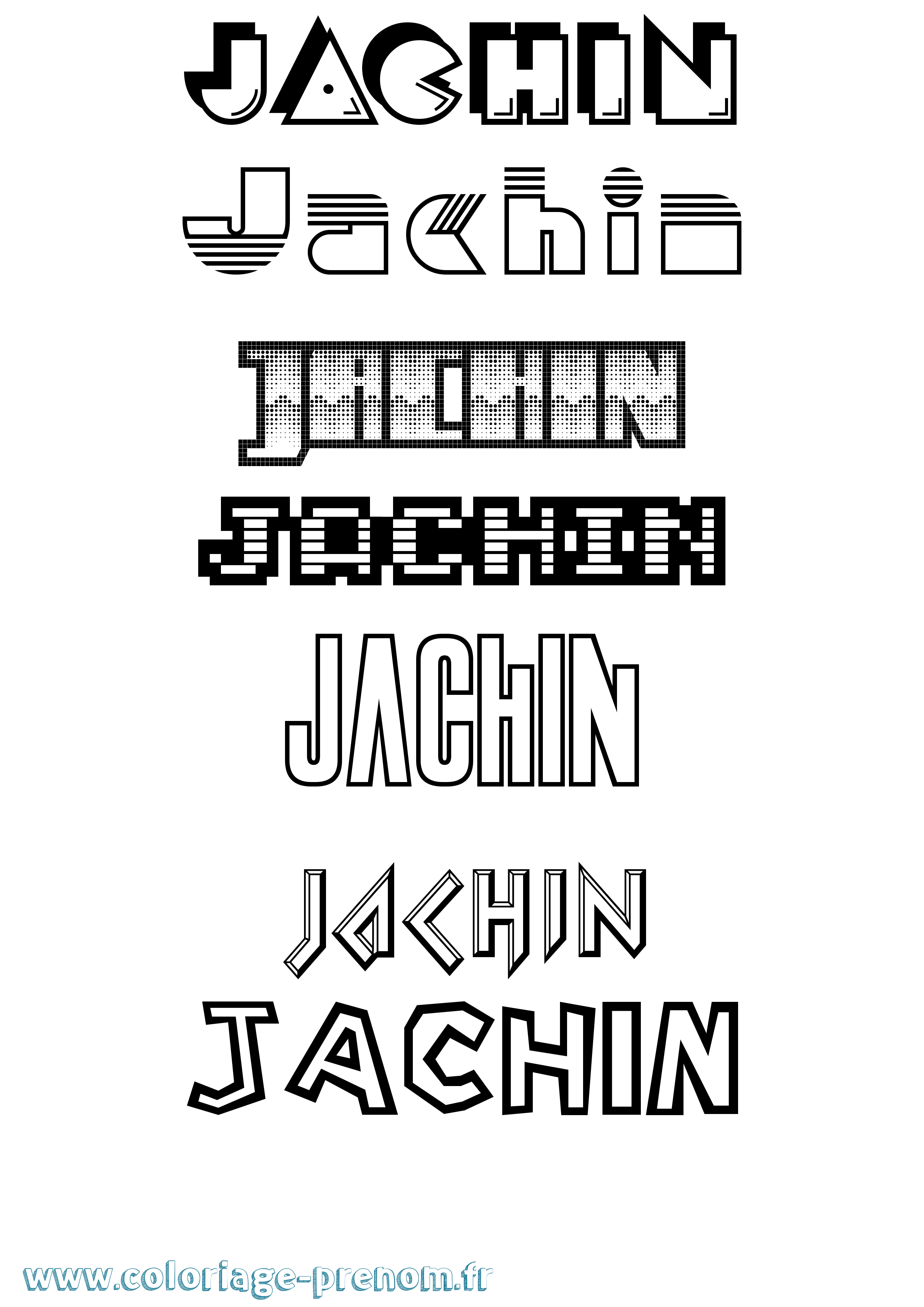 Coloriage prénom Jachin Jeux Vidéos