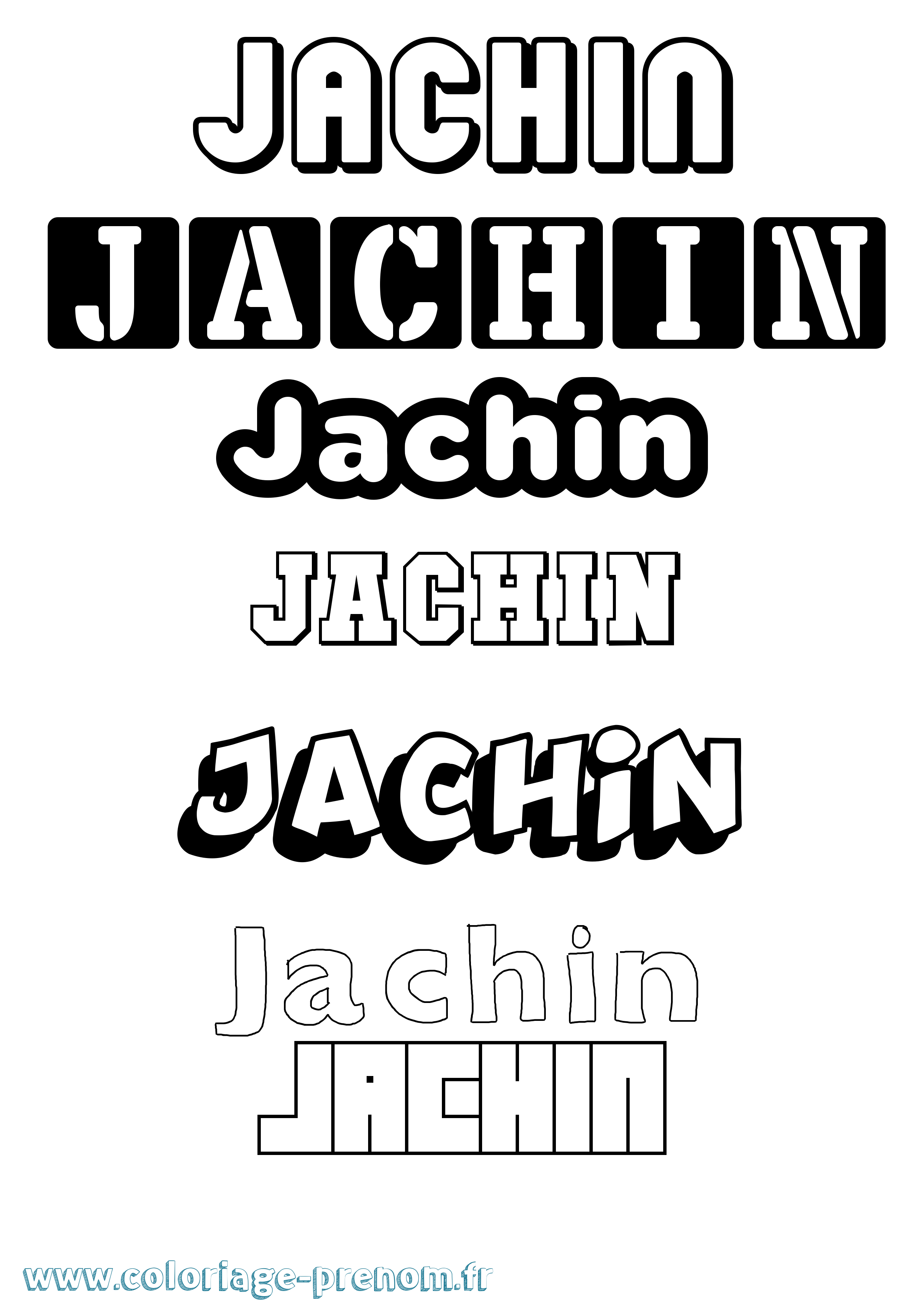 Coloriage prénom Jachin Simple