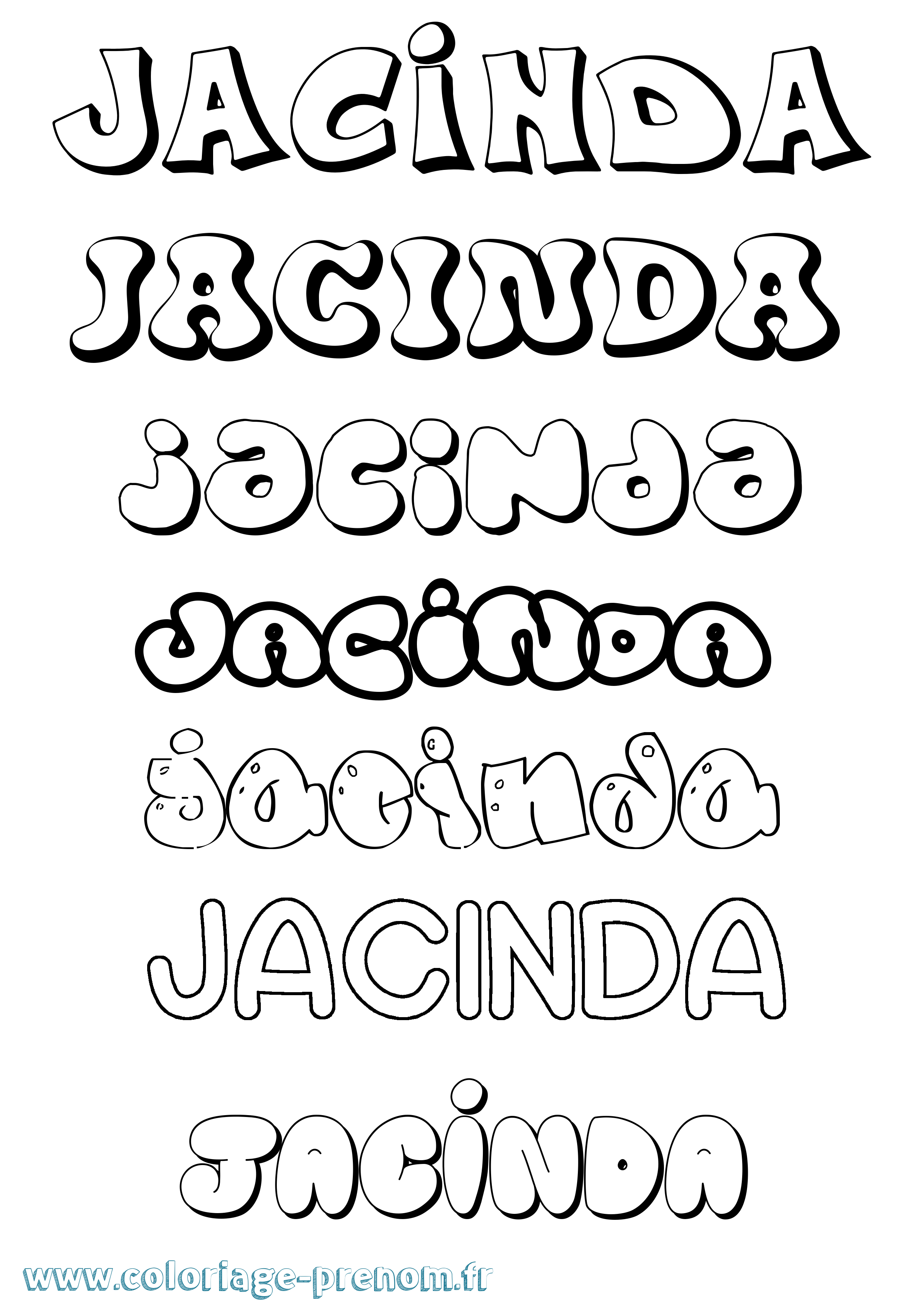 Coloriage Jacinda Bubble Coloriage prénom Jacinda Bubble