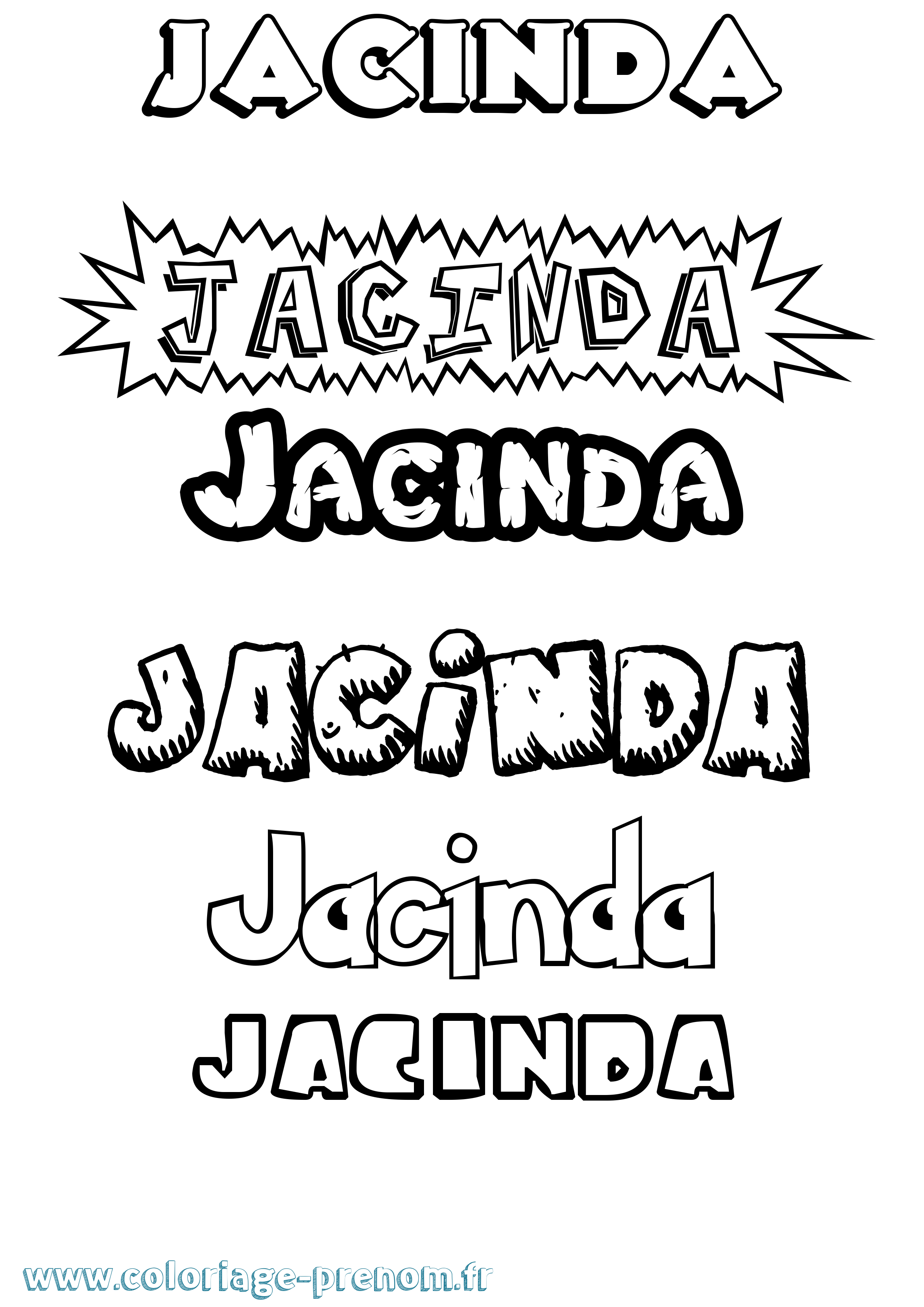 Coloriage Jacinda Dessin Animé Coloriage prénom Jacinda Dessin Animé