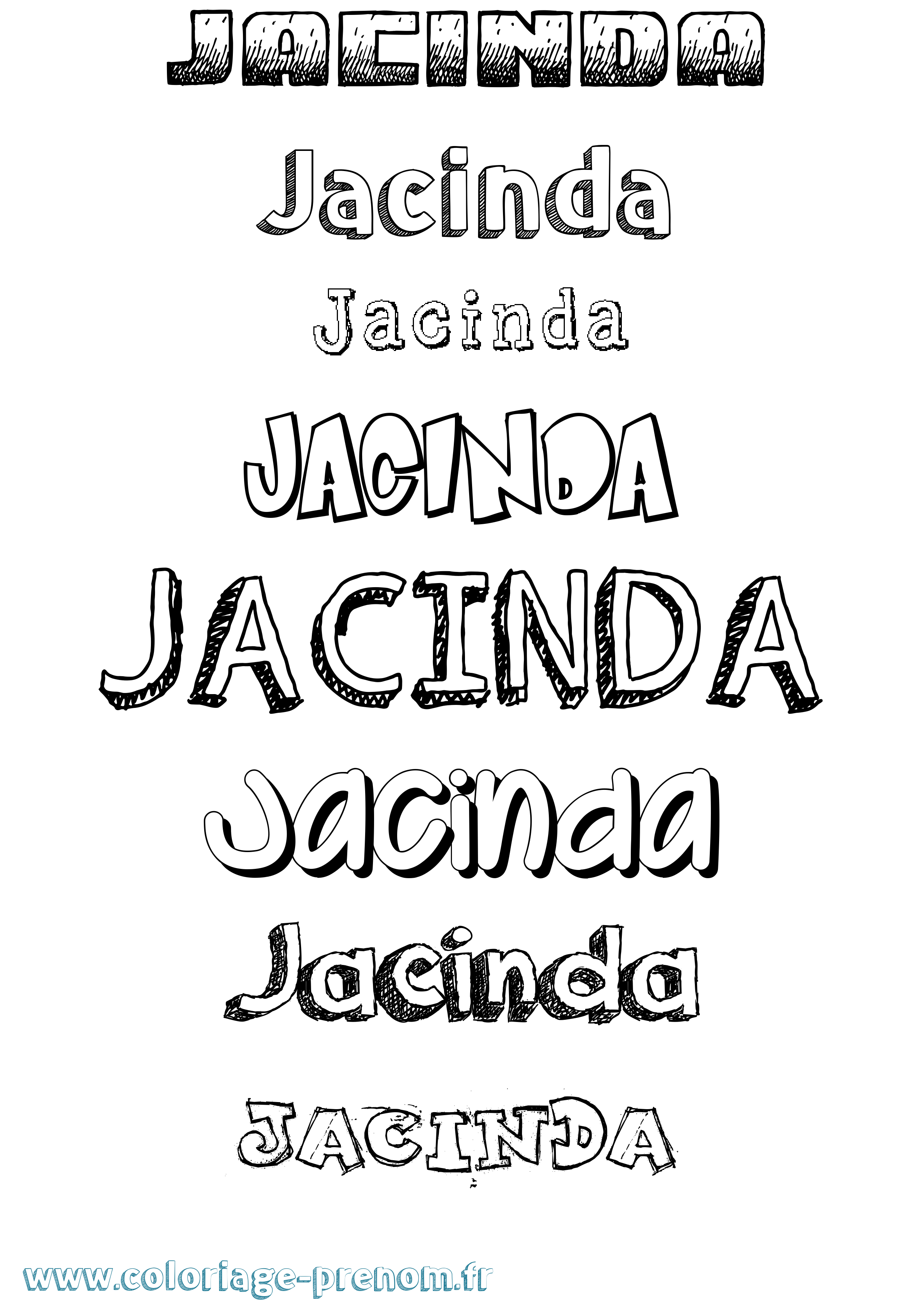 Coloriage Jacinda Dessiné Coloriage prénom Jacinda Dessiné