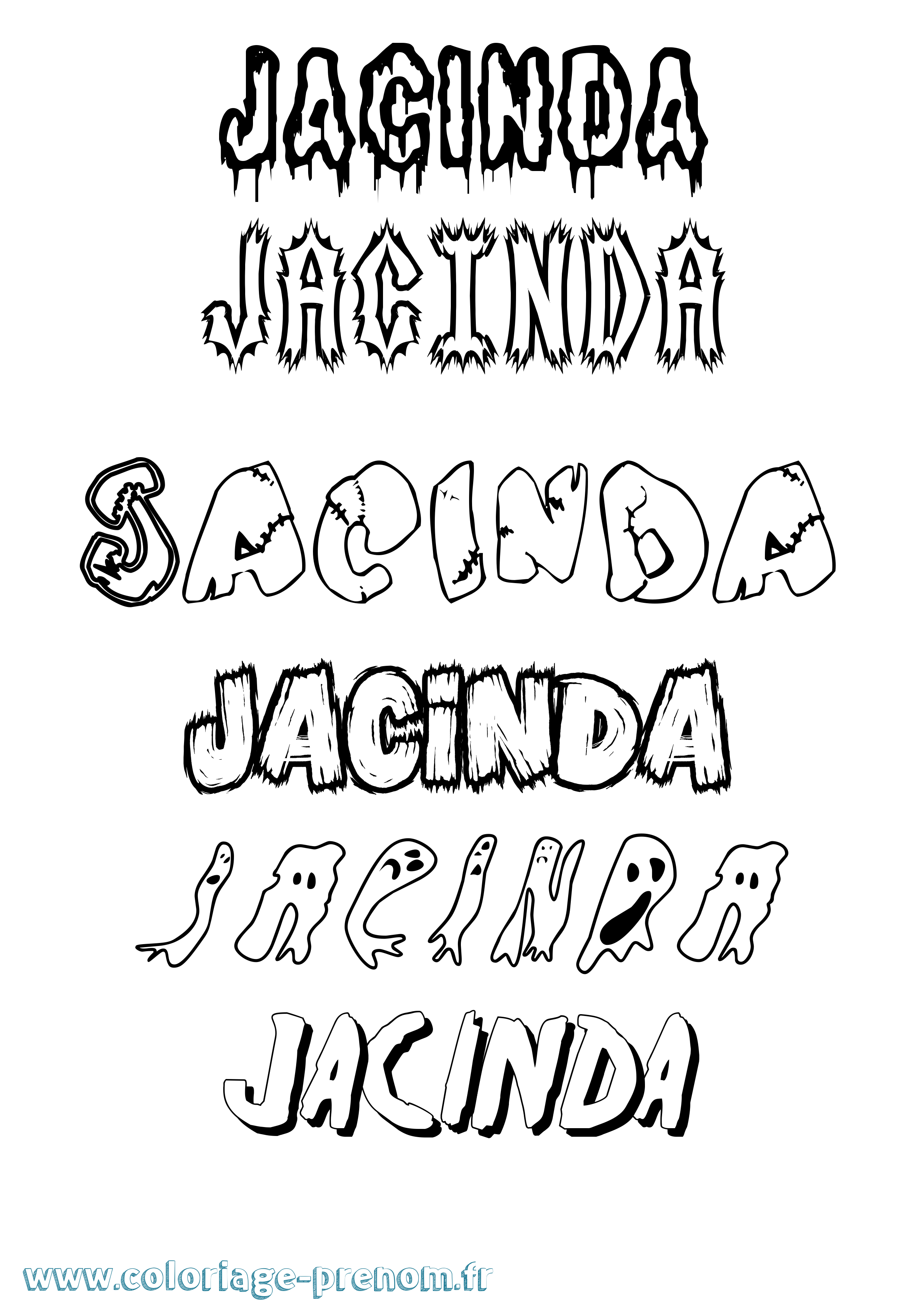 Coloriage Jacinda Frisson Coloriage prénom Jacinda Frisson
