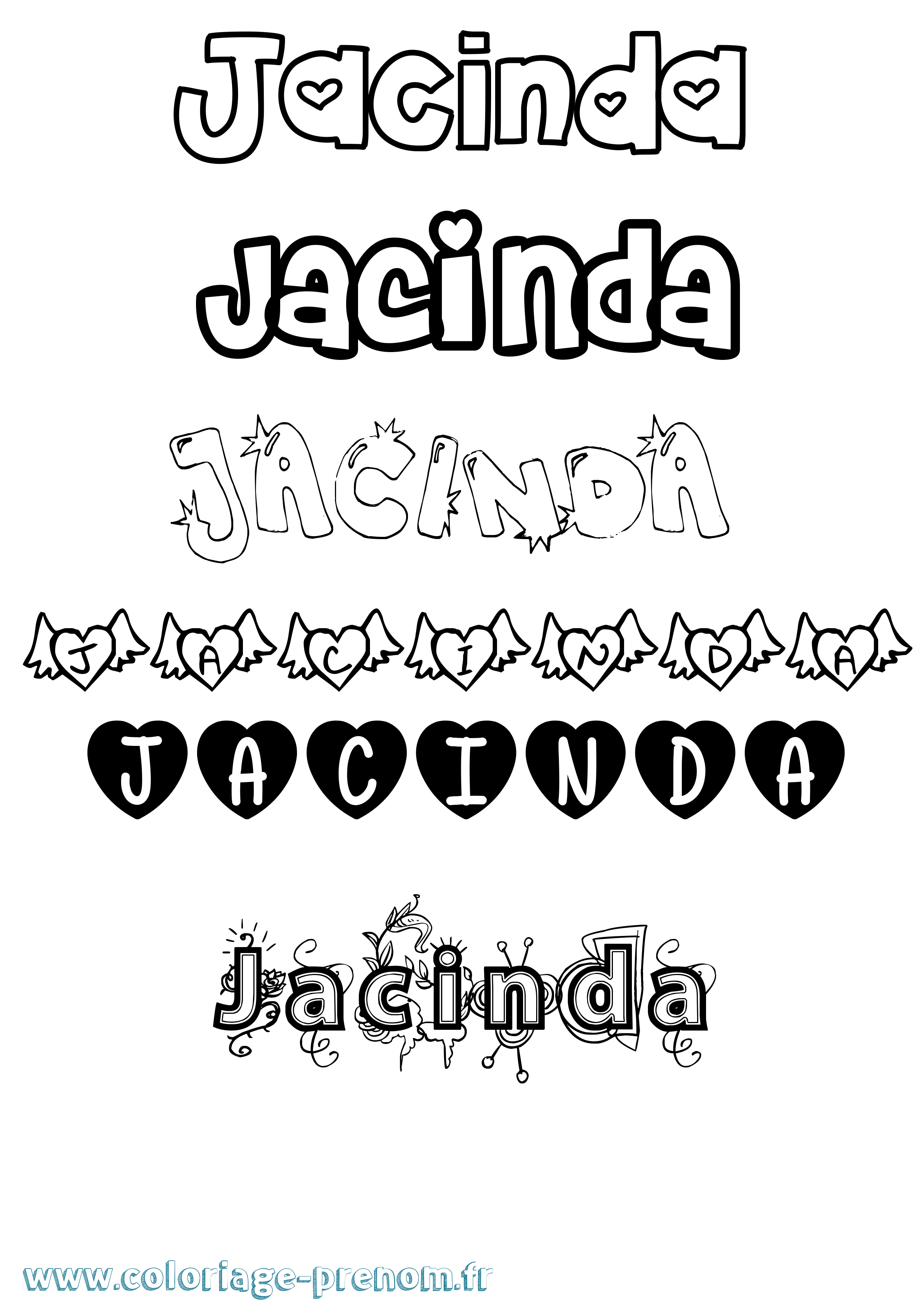 Coloriage Jacinda Girly Coloriage prénom Jacinda Girly