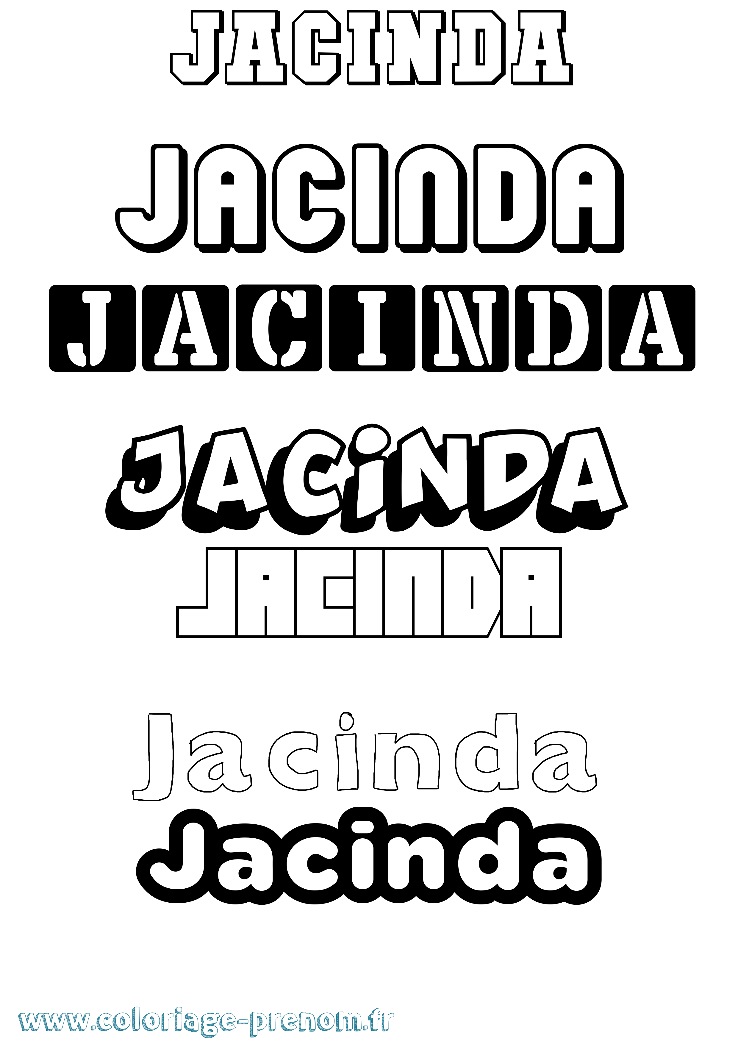 Coloriage Jacinda Simple Coloriage prénom Jacinda Simple