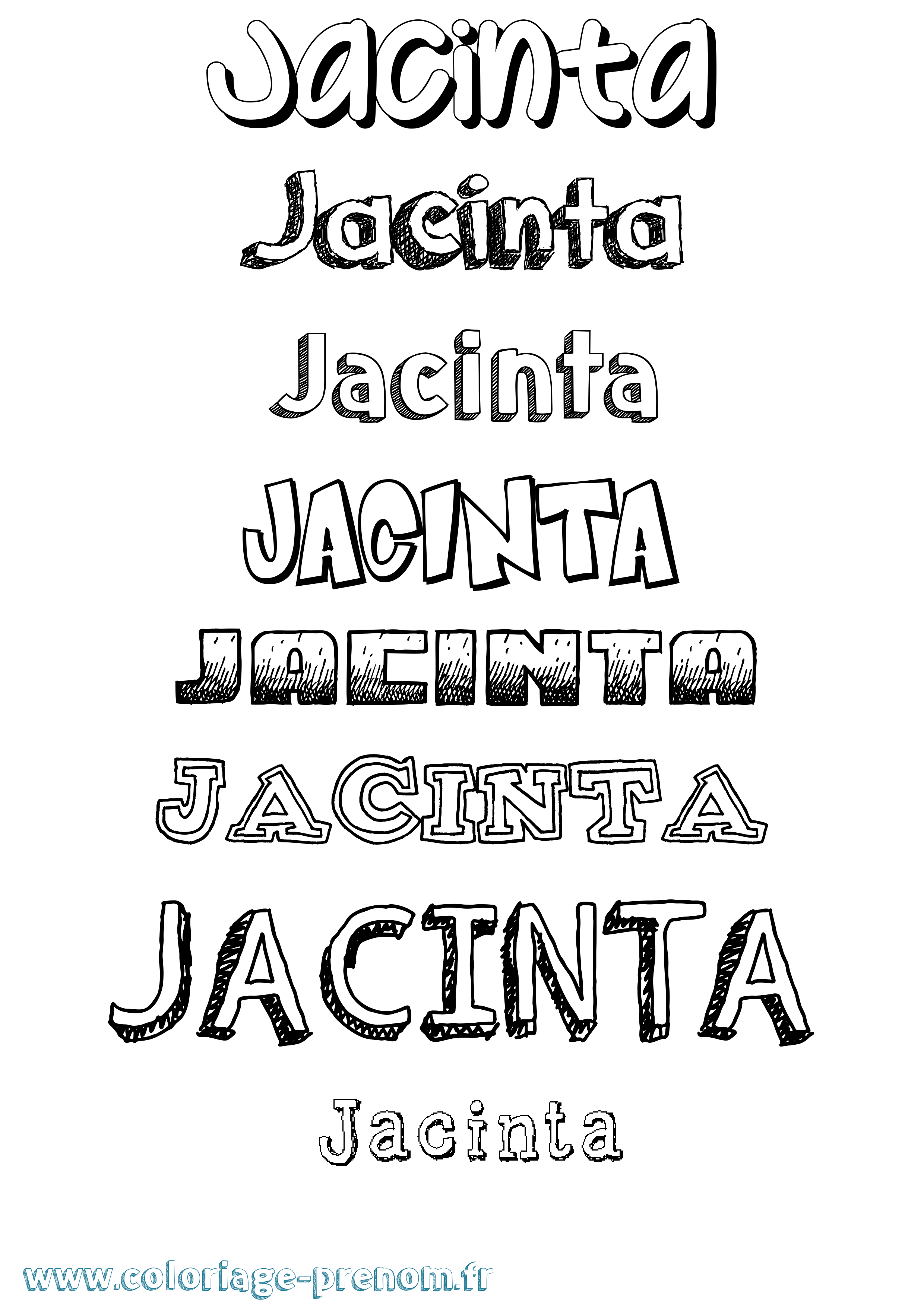 Coloriage prénom Jacinta Dessiné