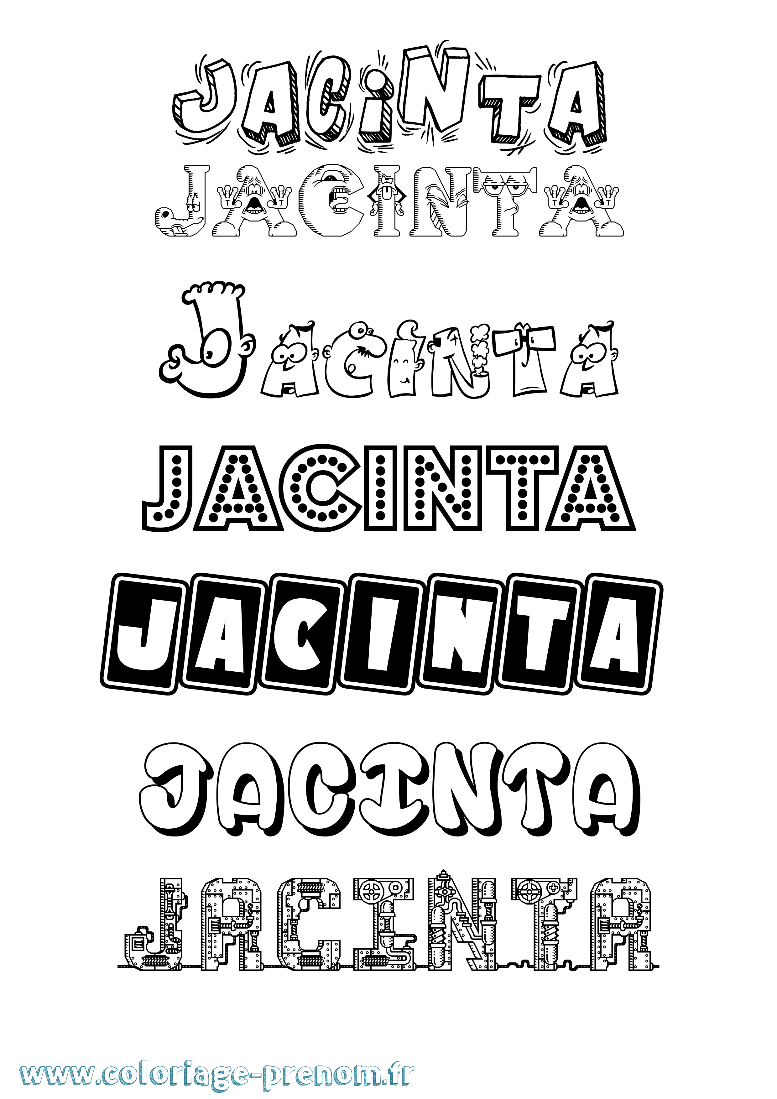 Coloriage prénom Jacinta Fun