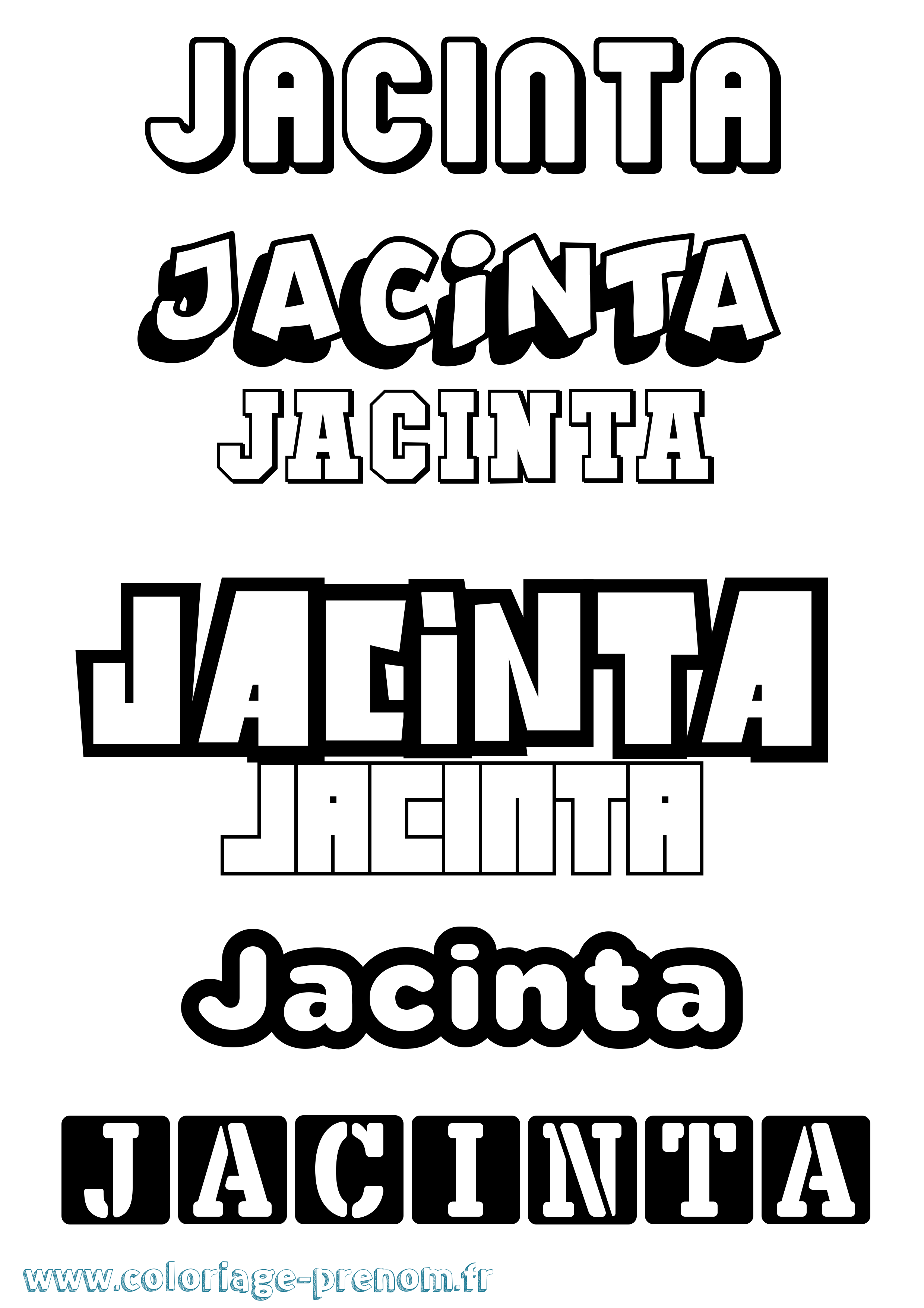 Coloriage prénom Jacinta Simple
