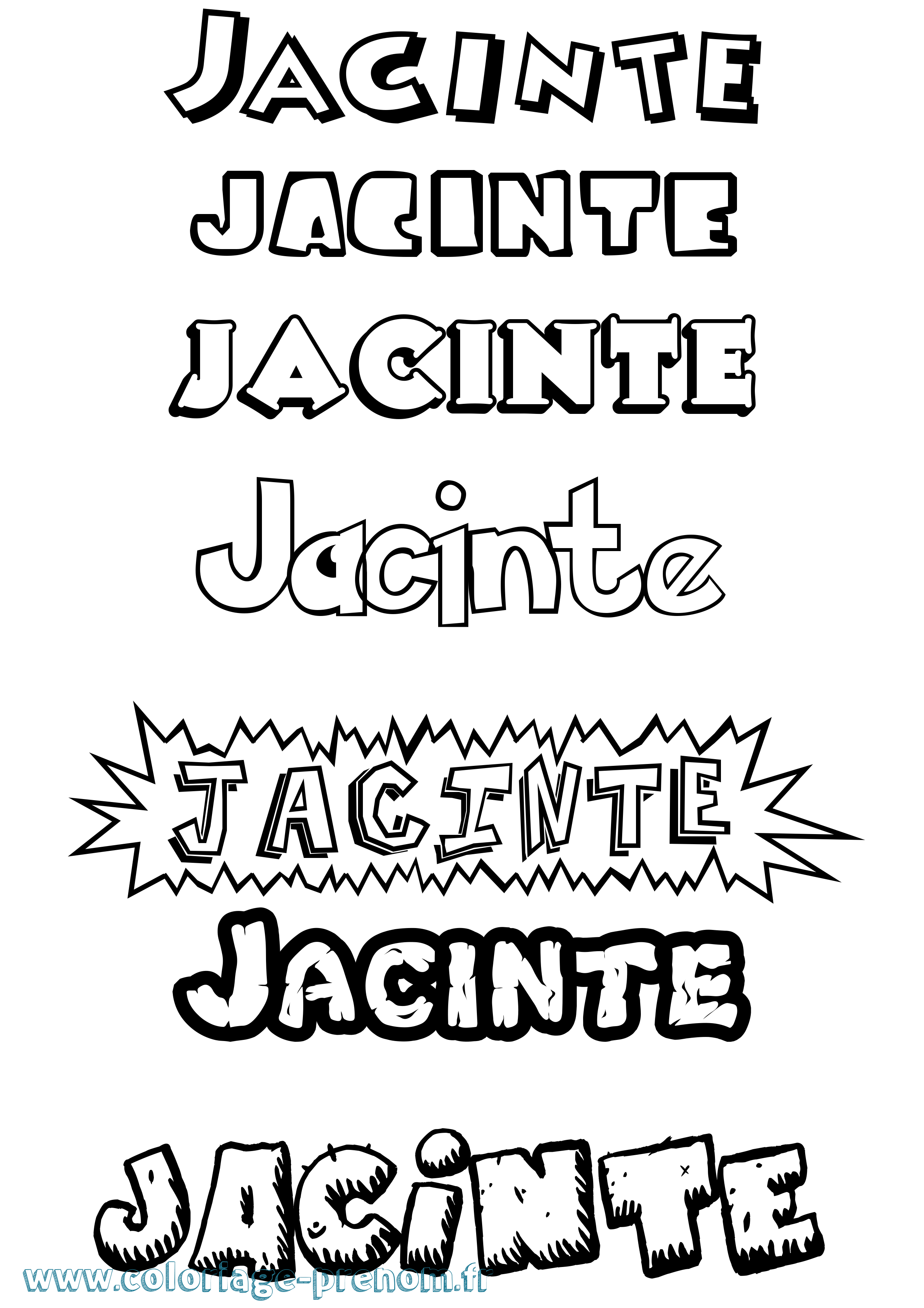Coloriage prénom Jacinte Dessin Animé