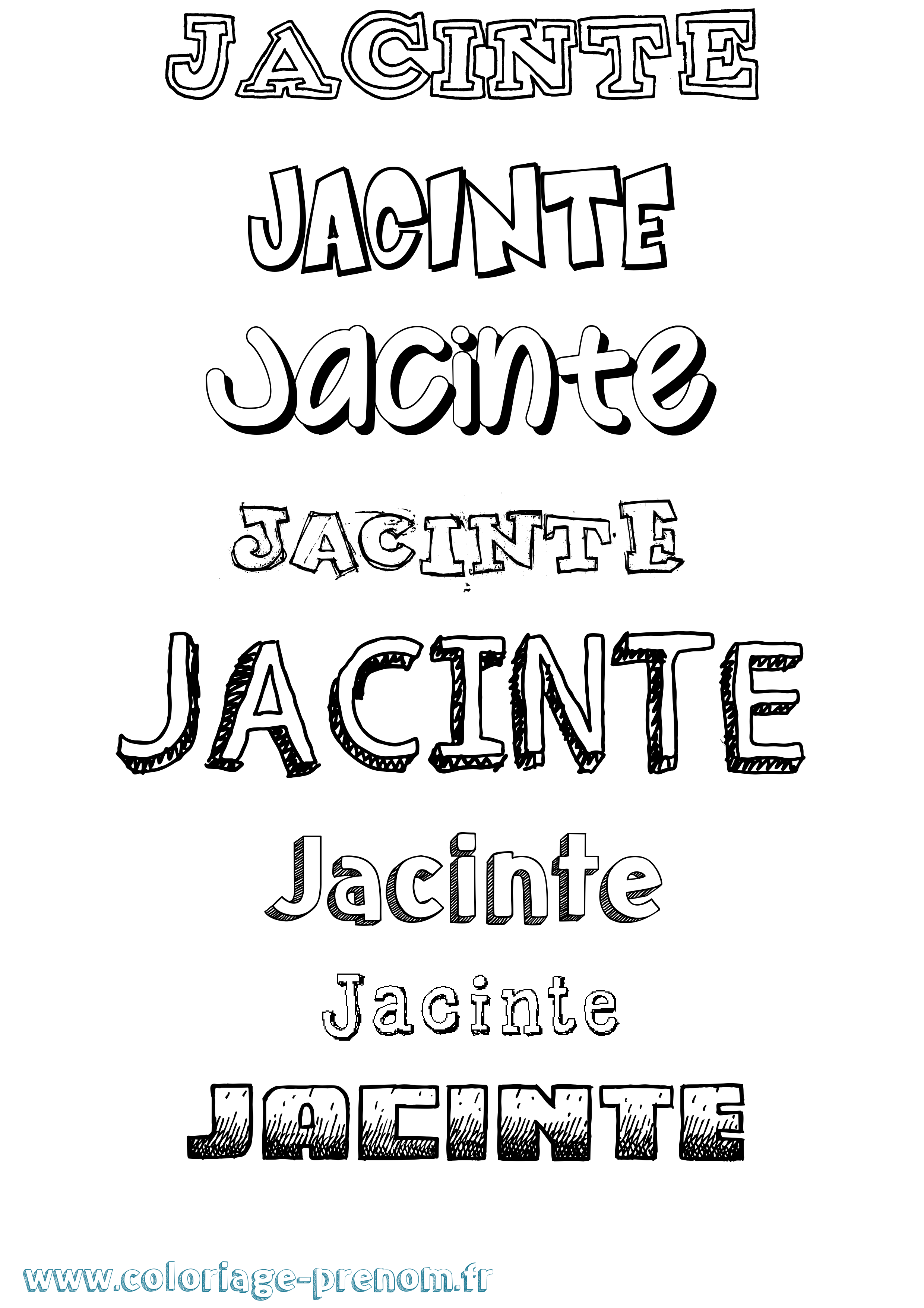 Coloriage prénom Jacinte Dessiné