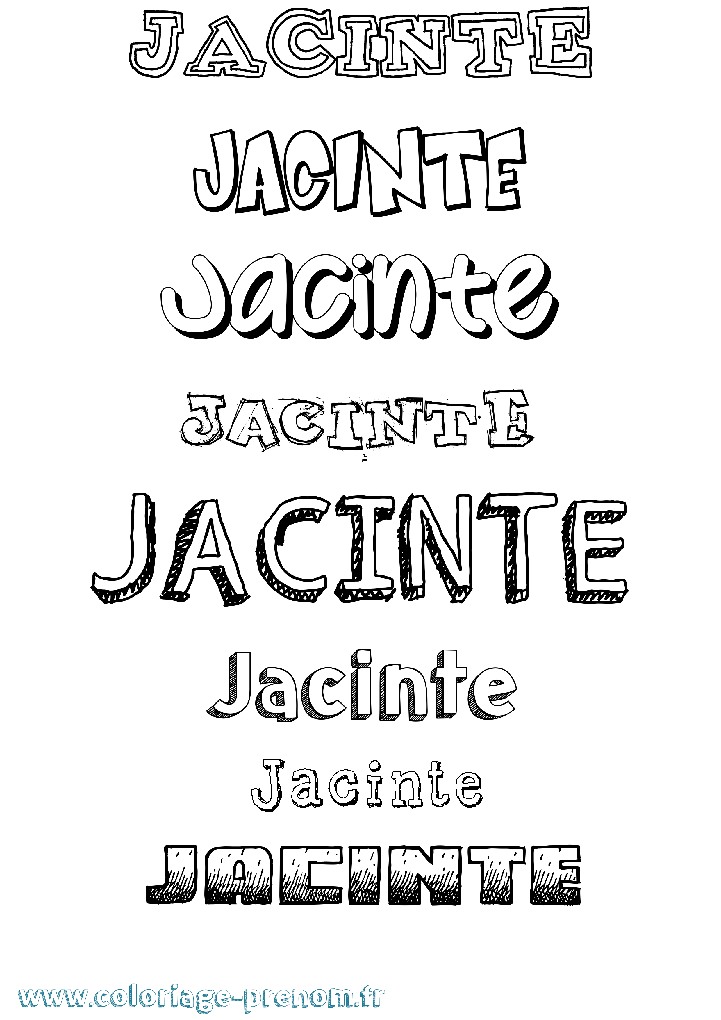 Coloriage Jacinte Dessiné Coloriage prénom Jacinte Dessiné
