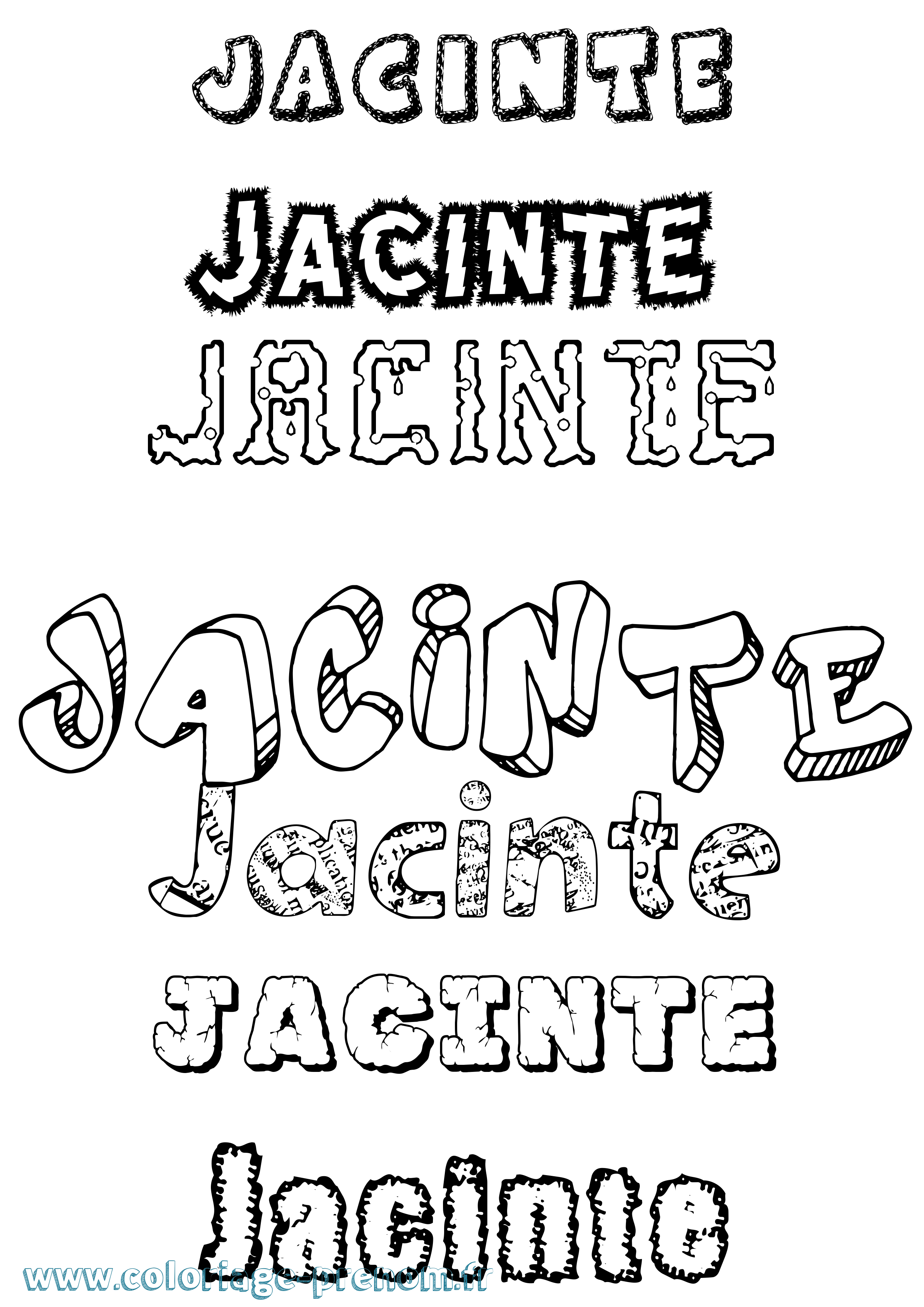 Coloriage Jacinte Destructuré Coloriage prénom Jacinte Destructuré