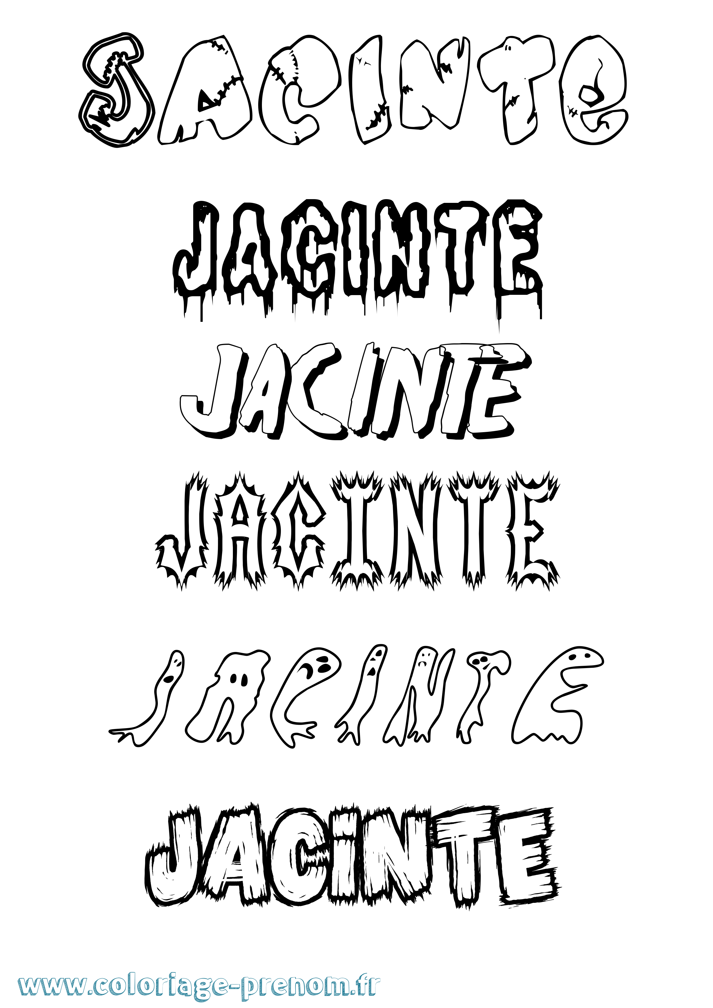 Coloriage Jacinte Frisson Coloriage prénom Jacinte Frisson