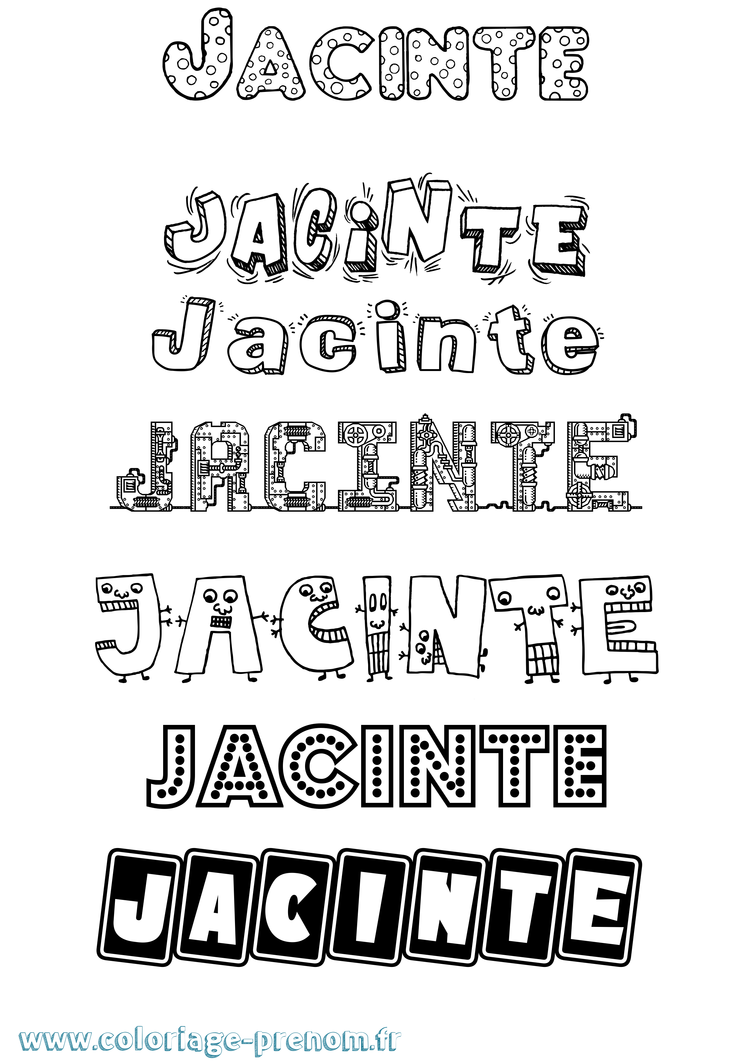 Coloriage prénom Jacinte Fun