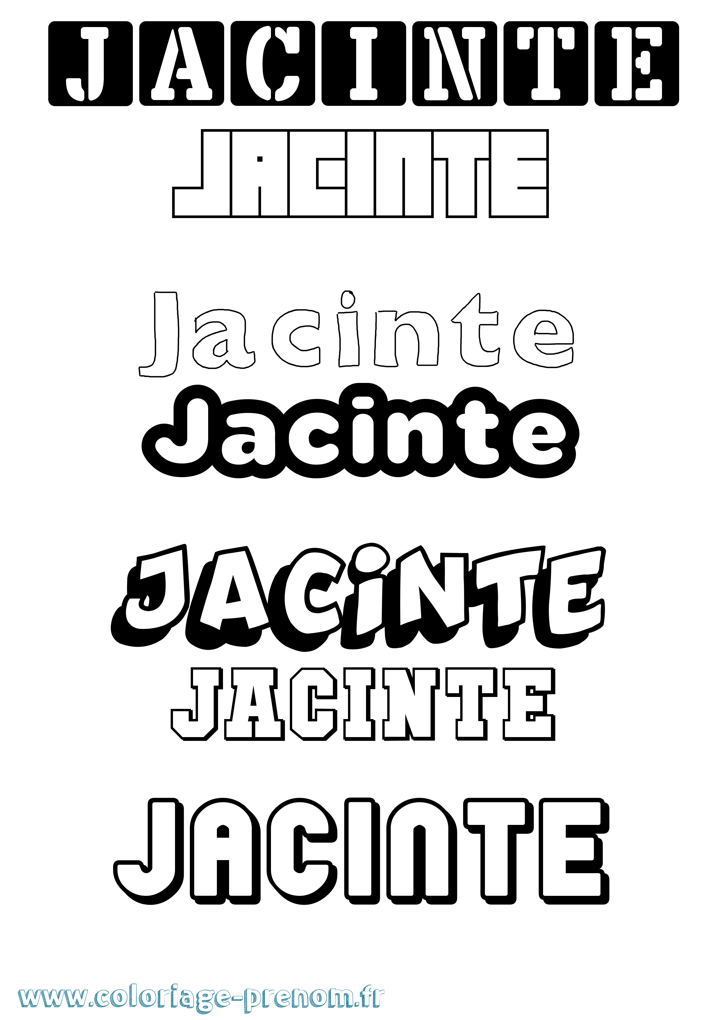 Coloriage Jacinte Simple Coloriage prénom Jacinte Simple