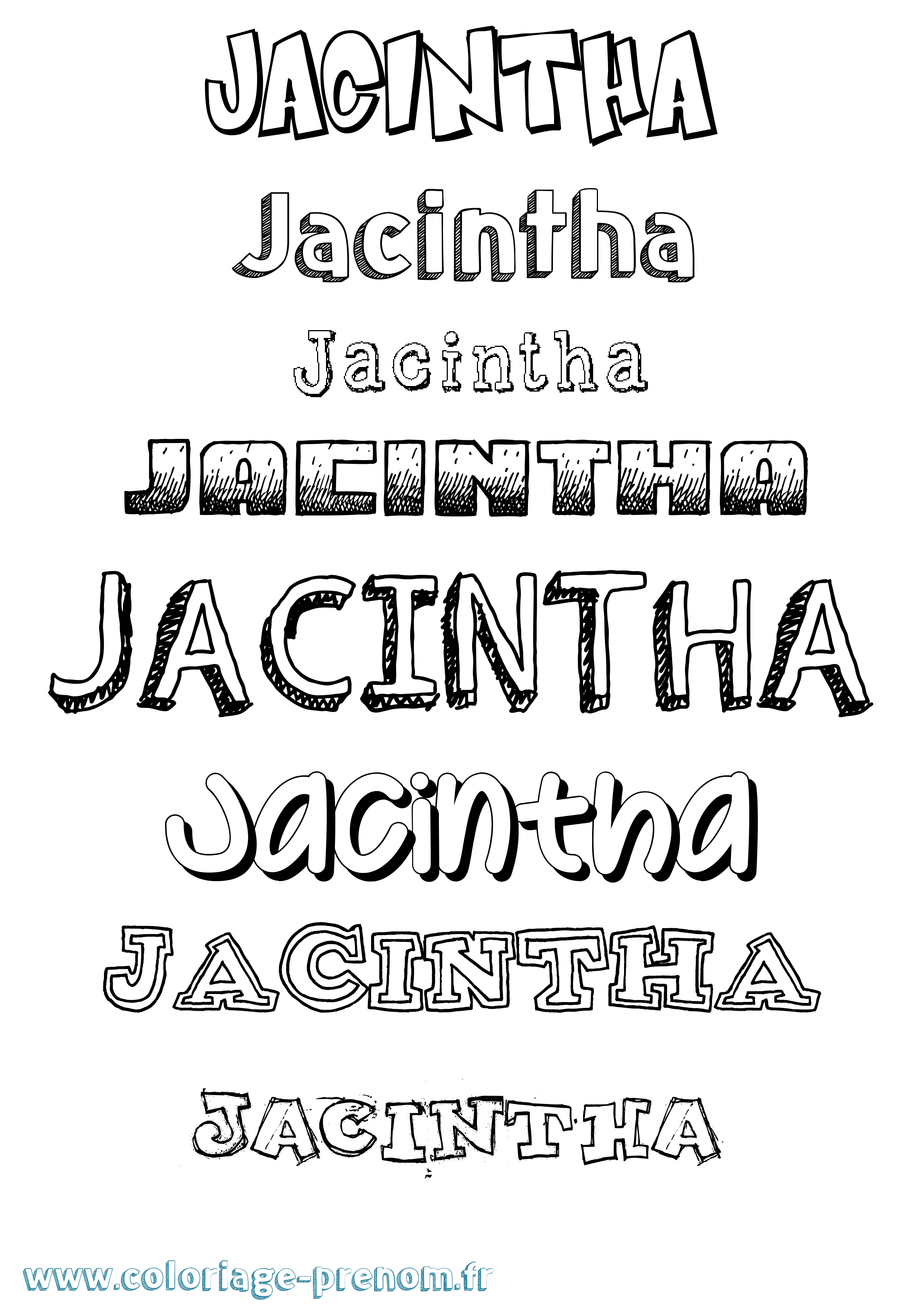 Coloriage prénom Jacintha Dessiné
