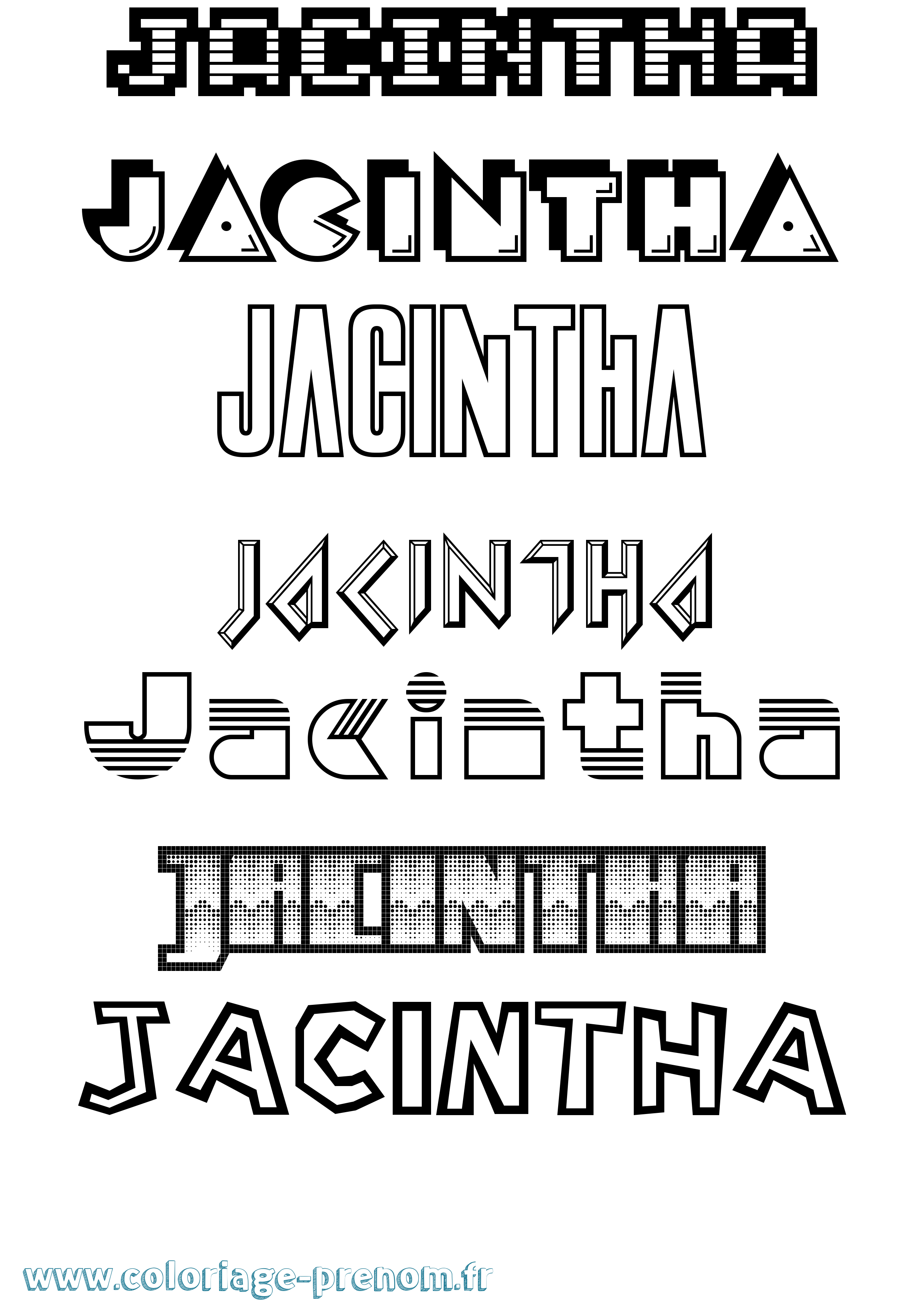 Coloriage prénom Jacintha Jeux Vidéos