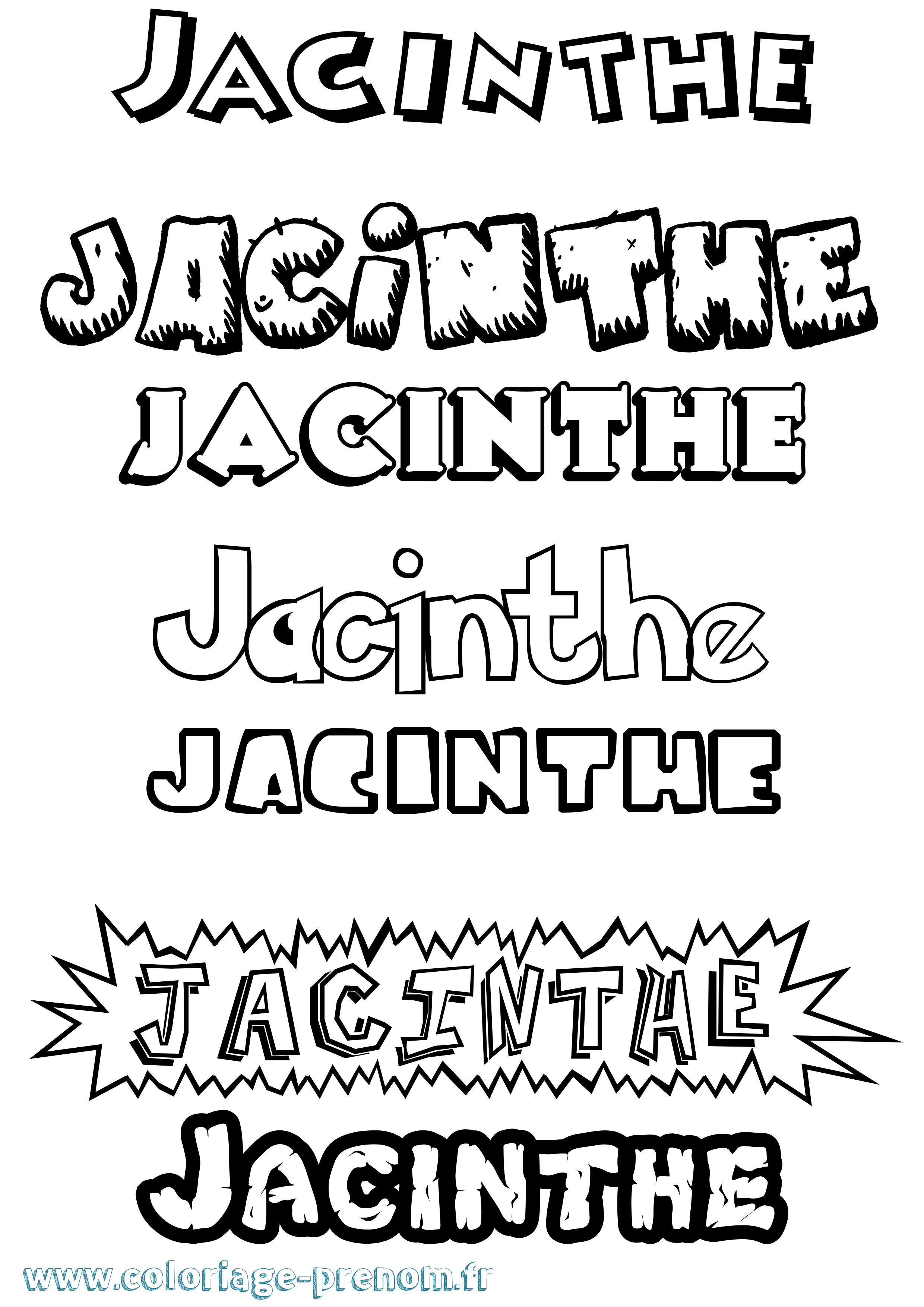 Coloriage prénom Jacinthe Dessin Animé