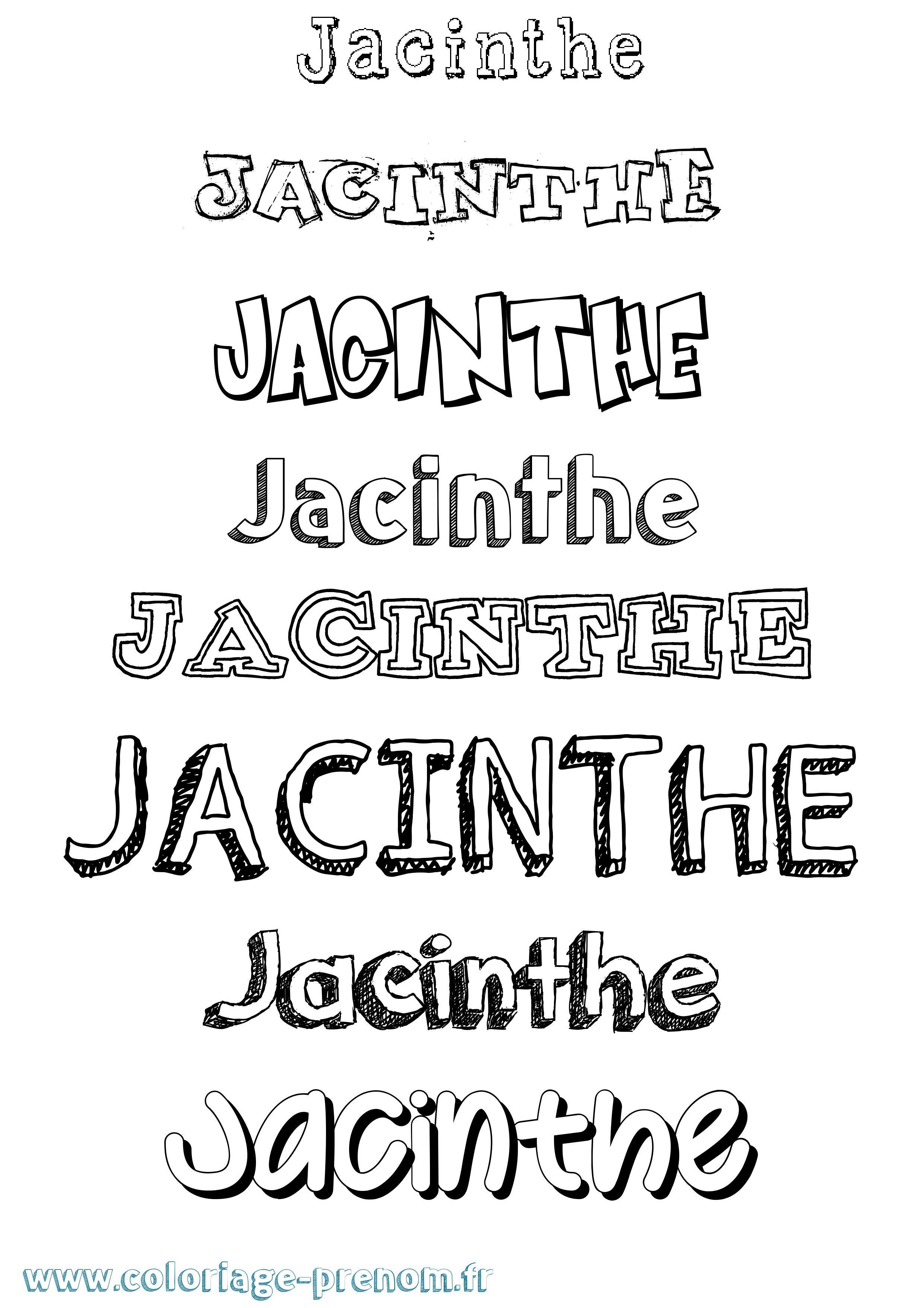 Coloriage prénom Jacinthe Dessiné