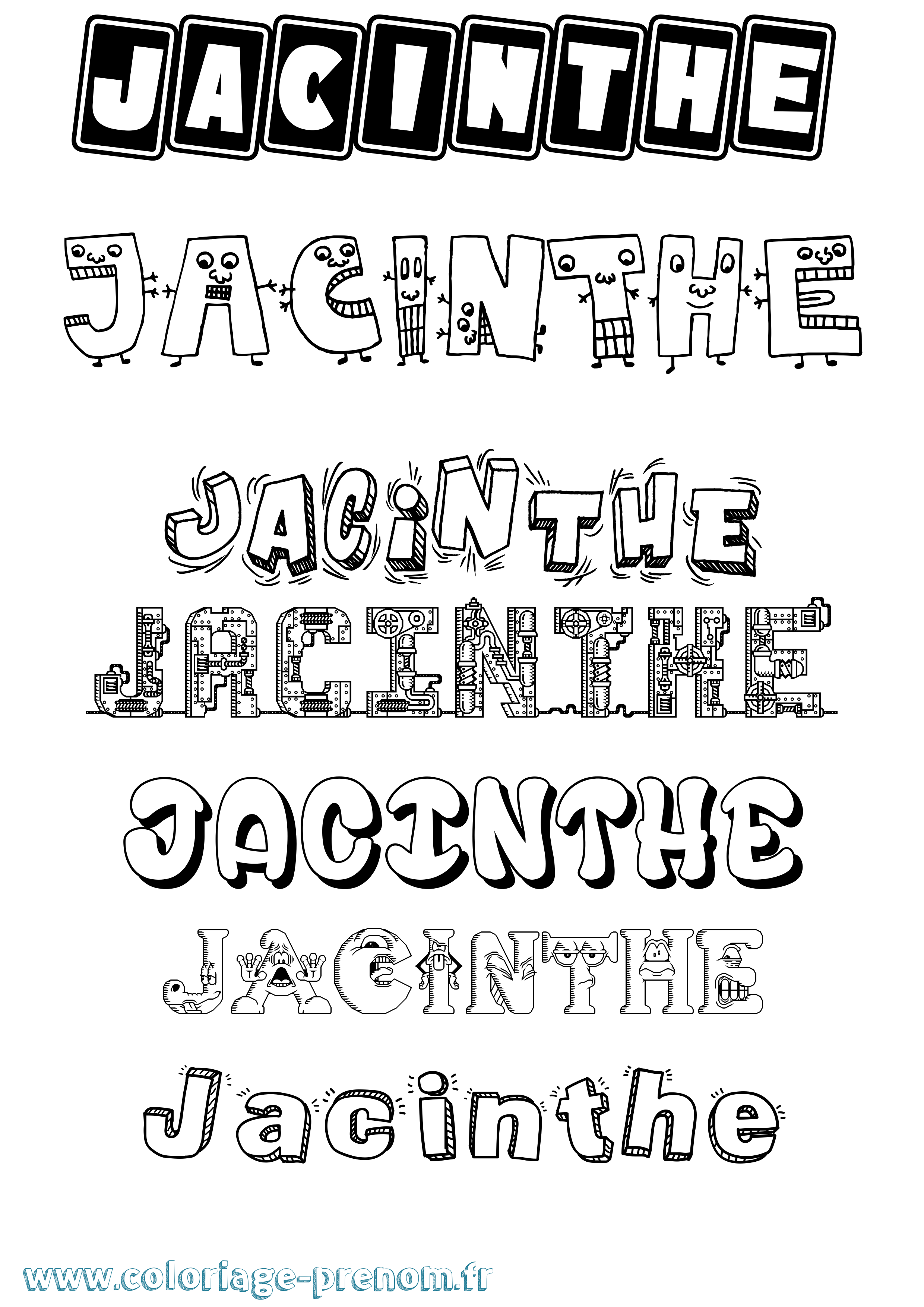 Coloriage prénom Jacinthe Fun