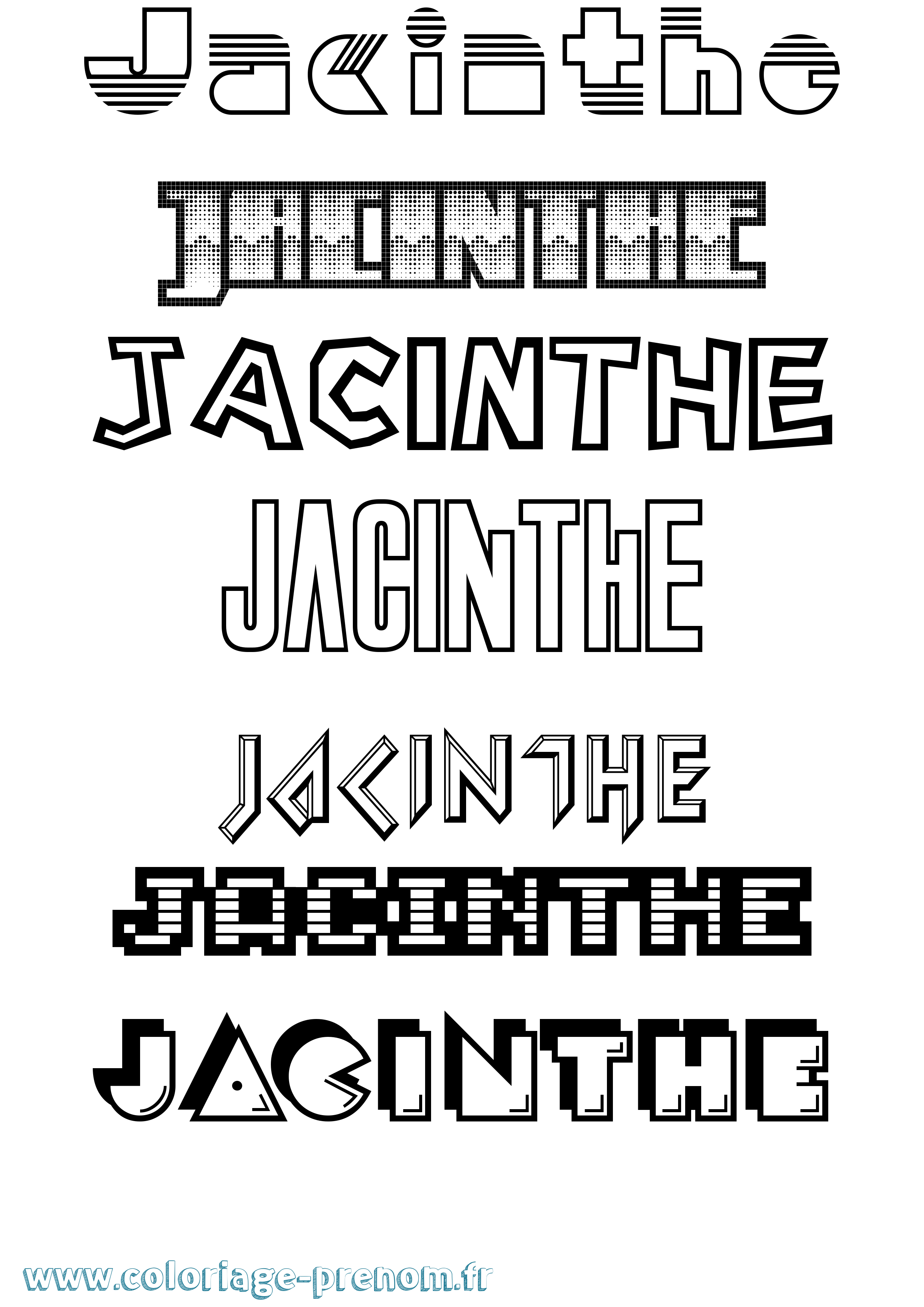 Coloriage prénom Jacinthe Jeux Vidéos