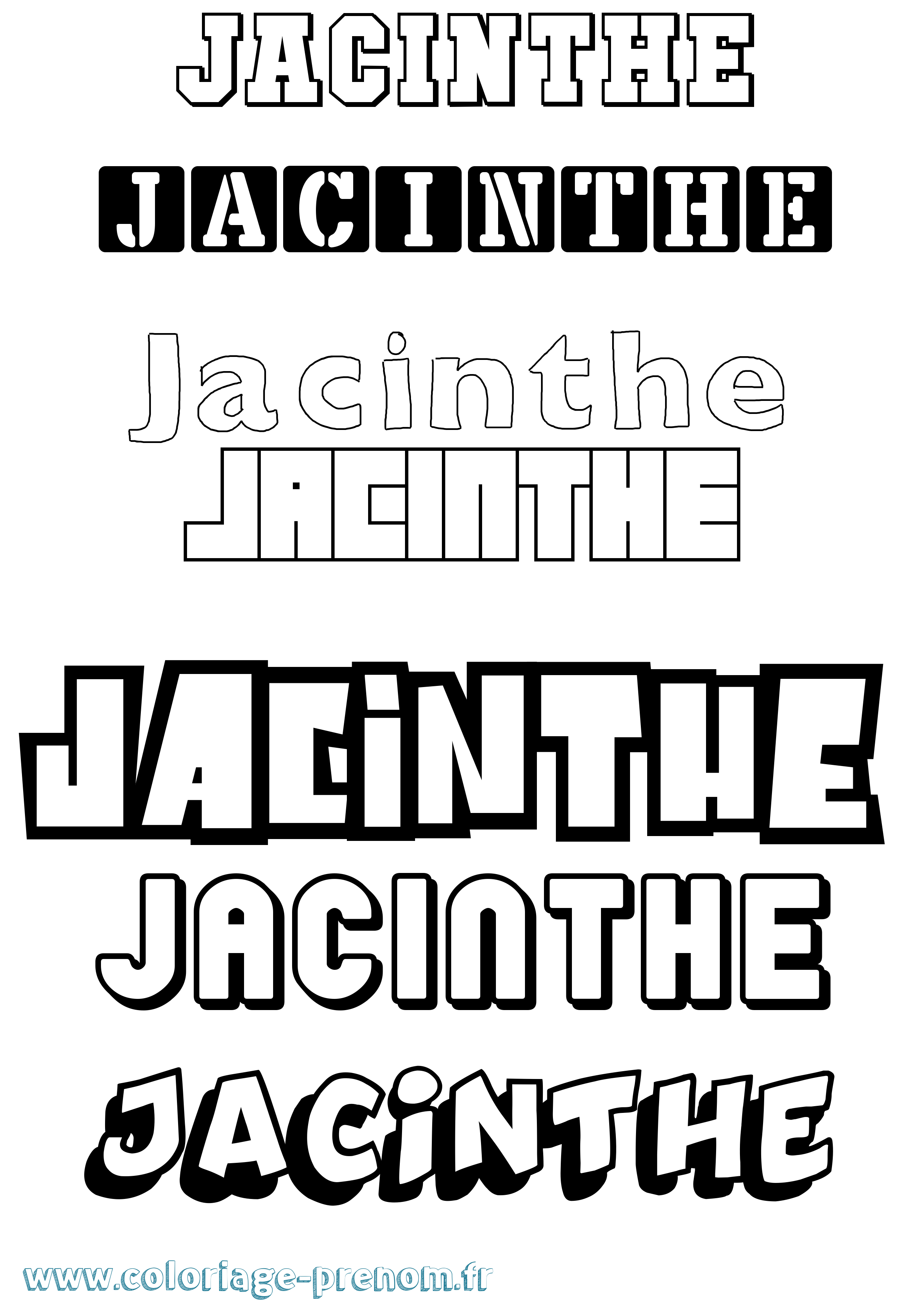 Coloriage prénom Jacinthe Simple