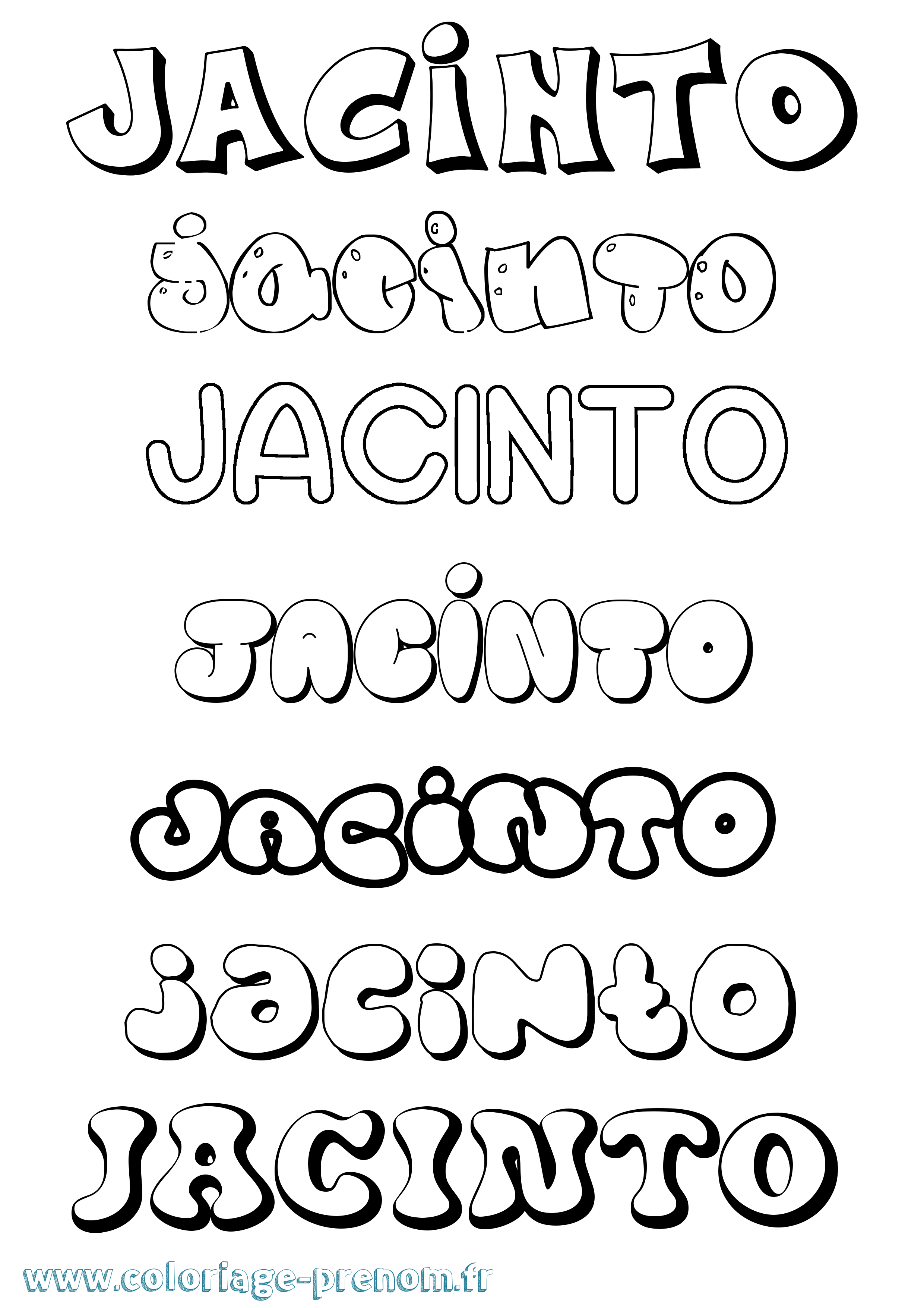 Coloriage Jacinto Bubble Coloriage prénom Jacinto Bubble