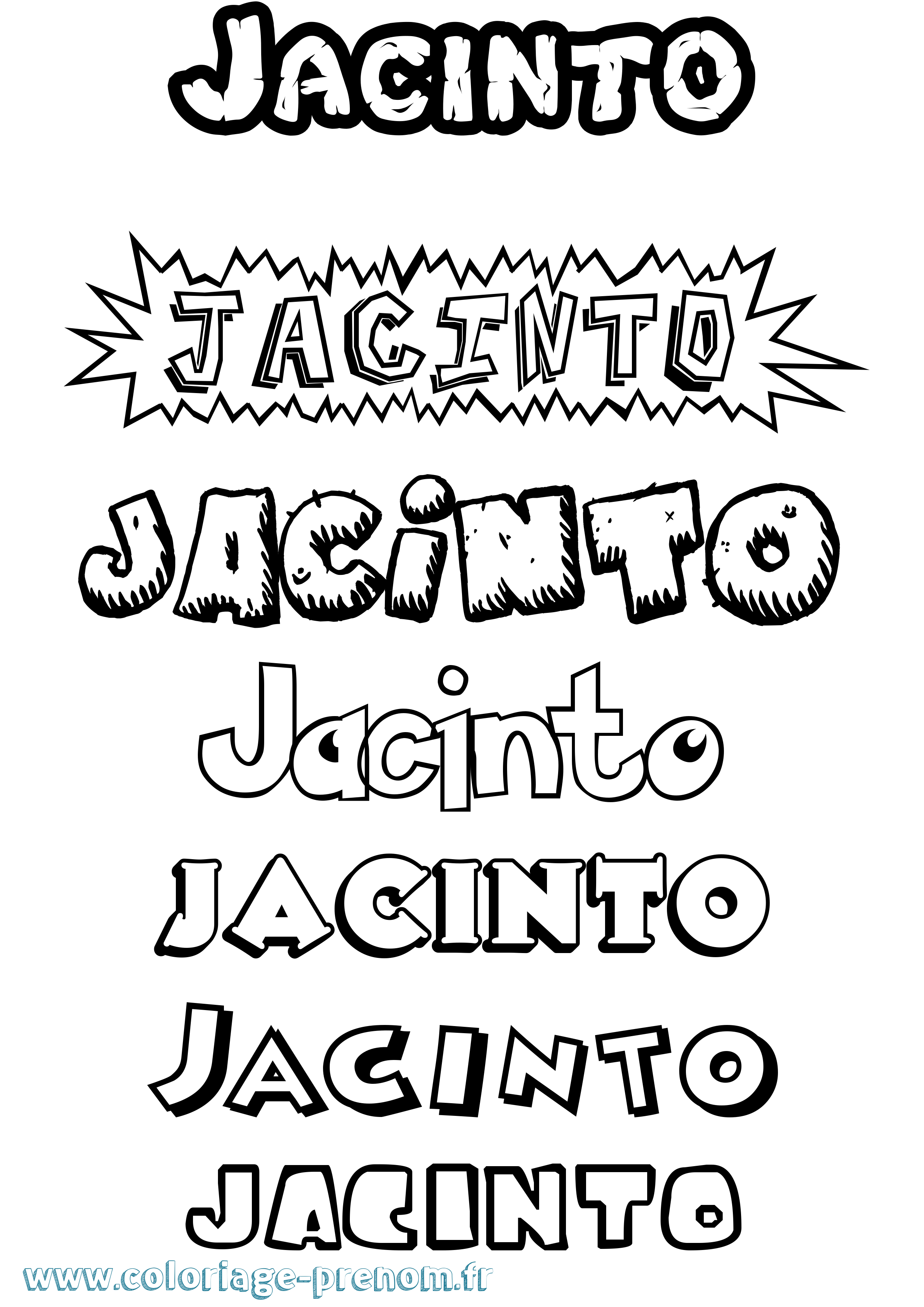 Coloriage Jacinto Dessin Animé Coloriage prénom Jacinto Dessin Animé