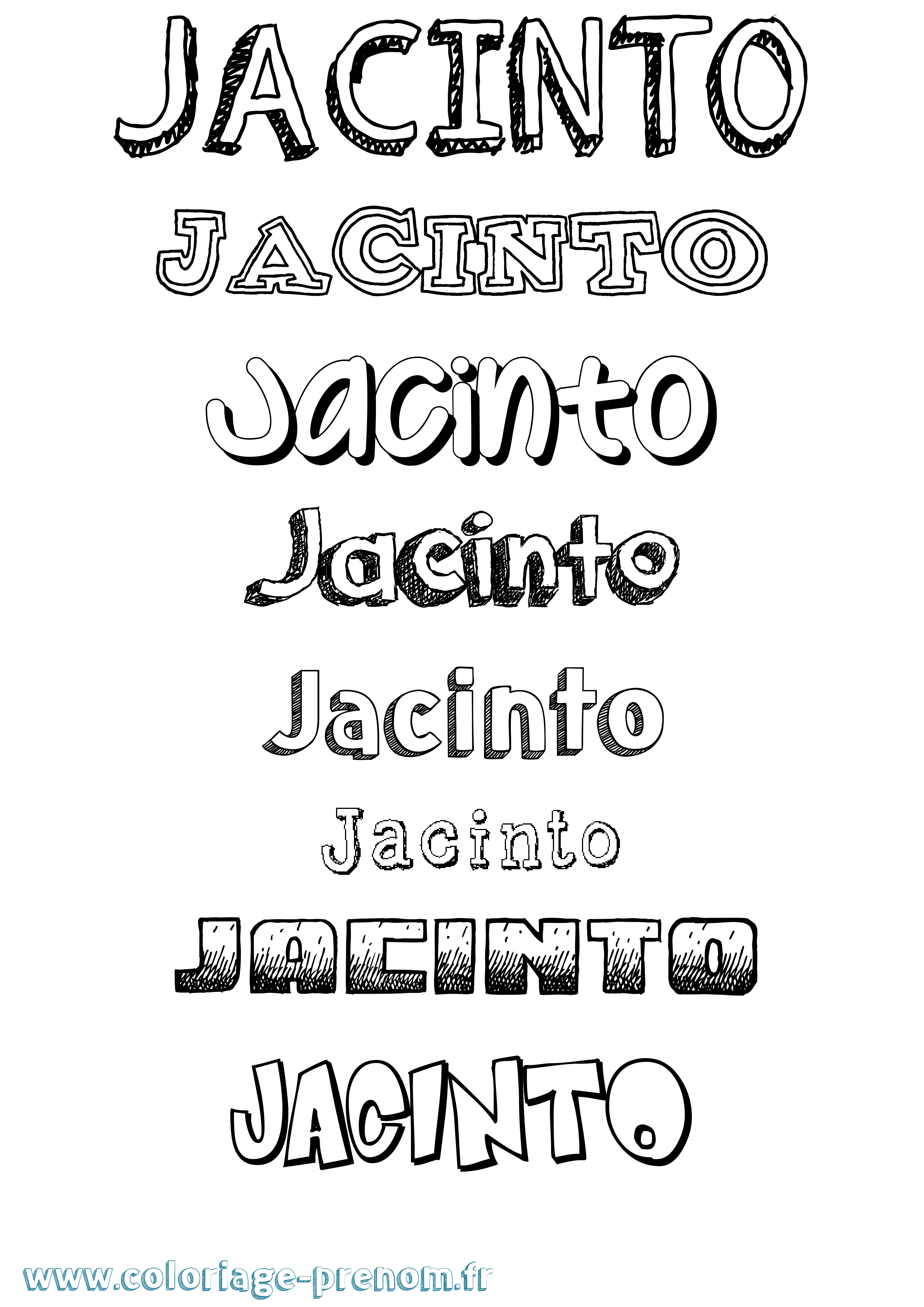Coloriage Jacinto Dessiné Coloriage prénom Jacinto Dessiné