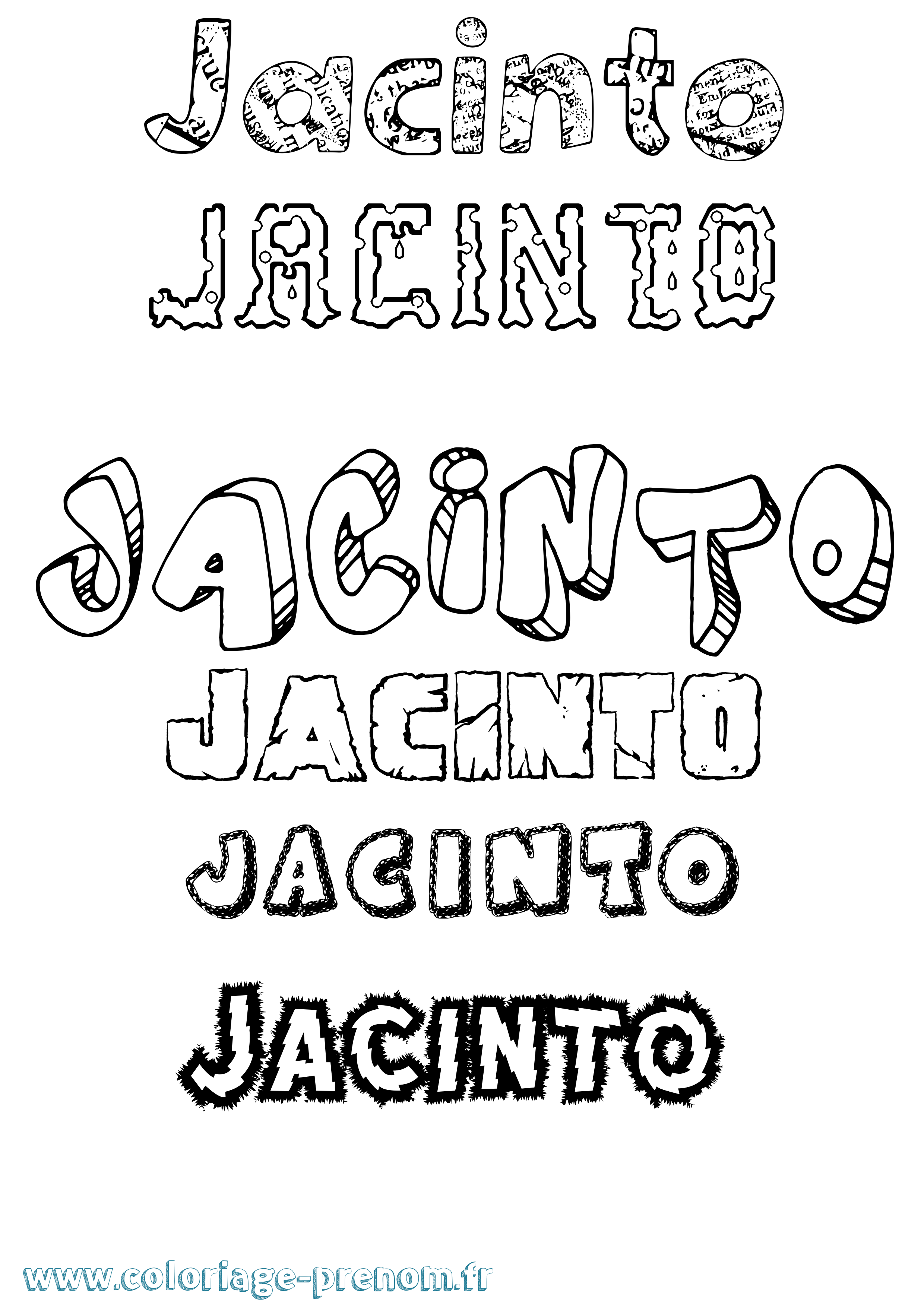 Coloriage Jacinto Destructuré Coloriage prénom Jacinto Destructuré