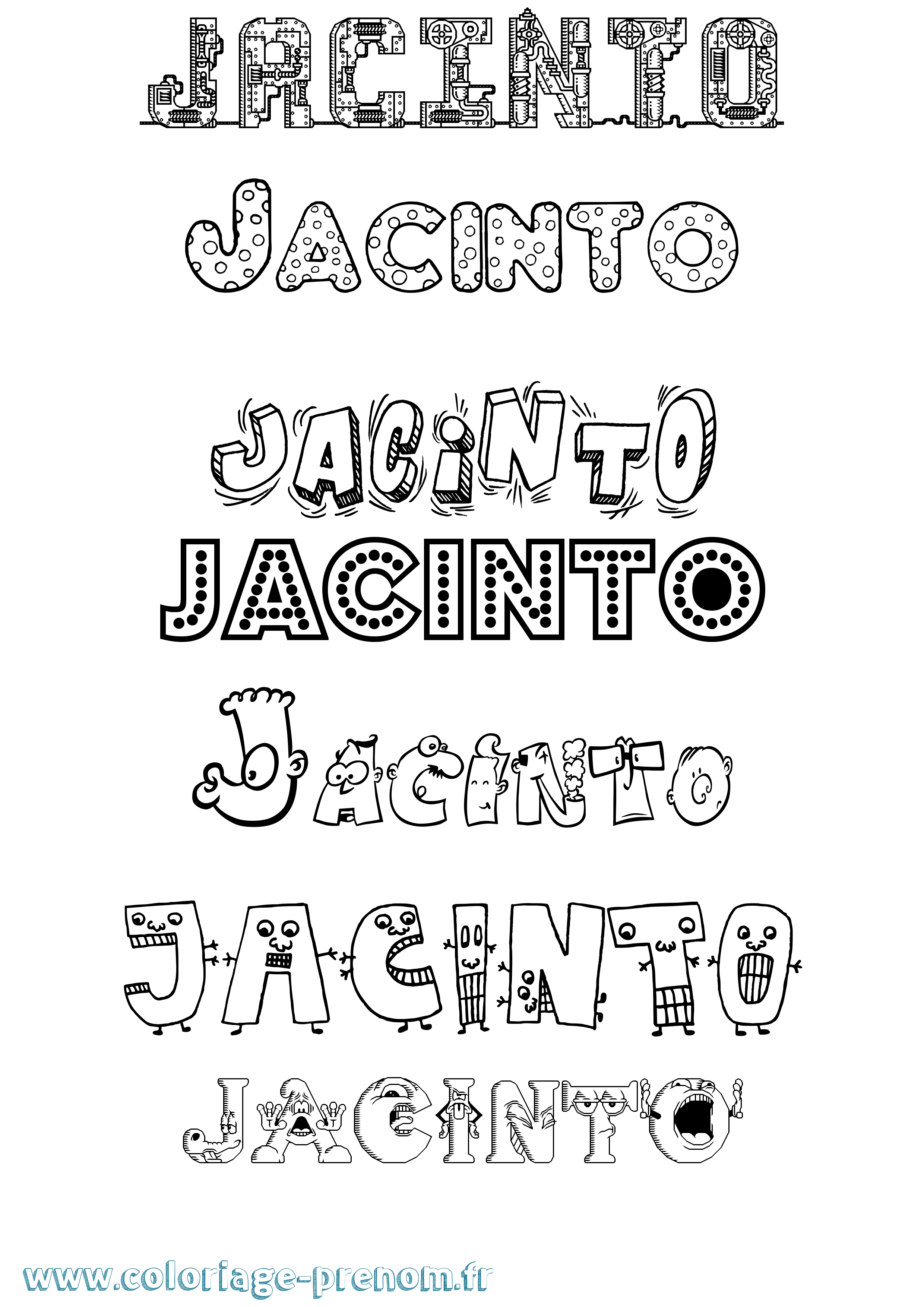 Coloriage Jacinto Fun Coloriage prénom Jacinto Fun