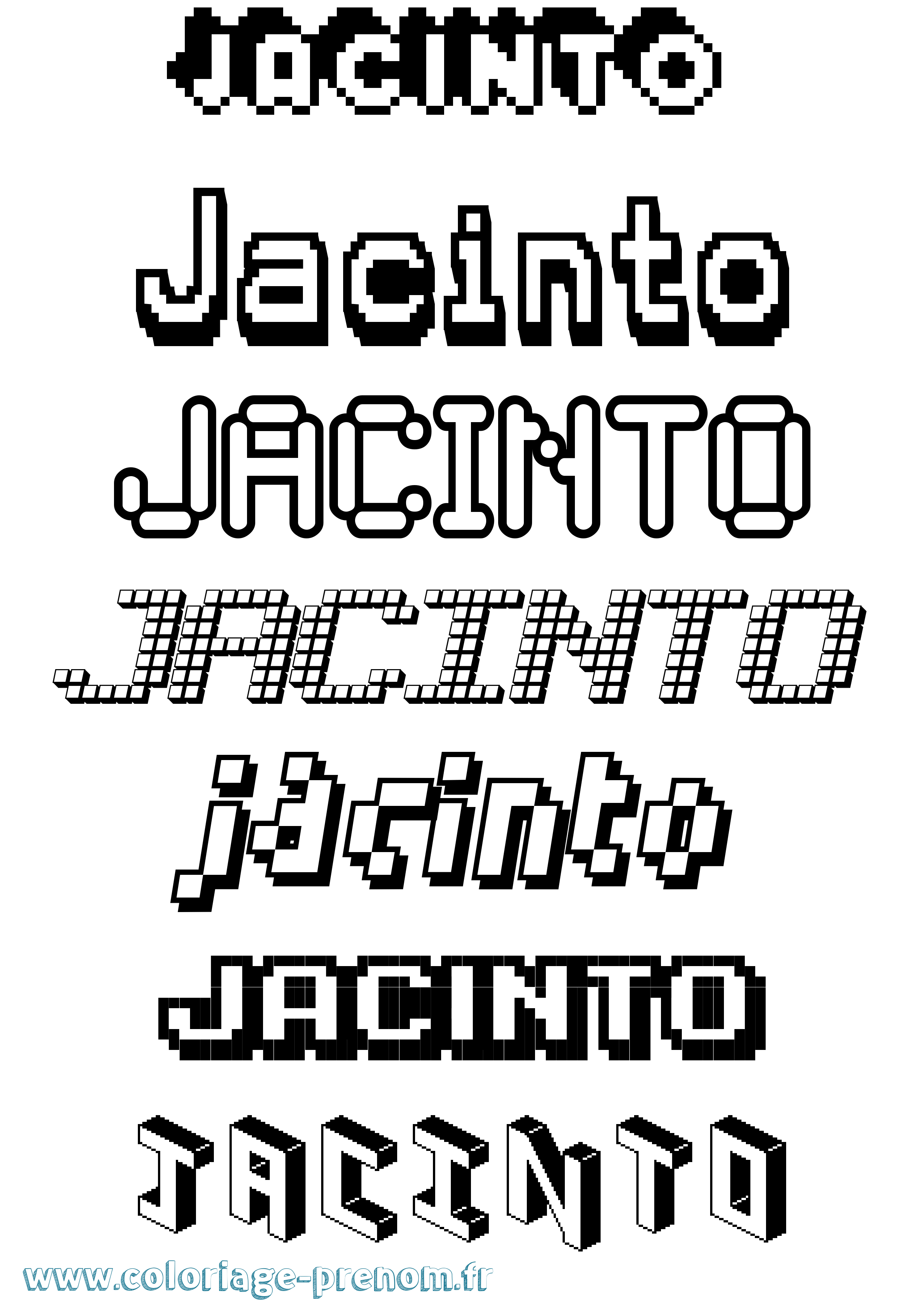Coloriage Jacinto Pixel Coloriage prénom Jacinto Pixel