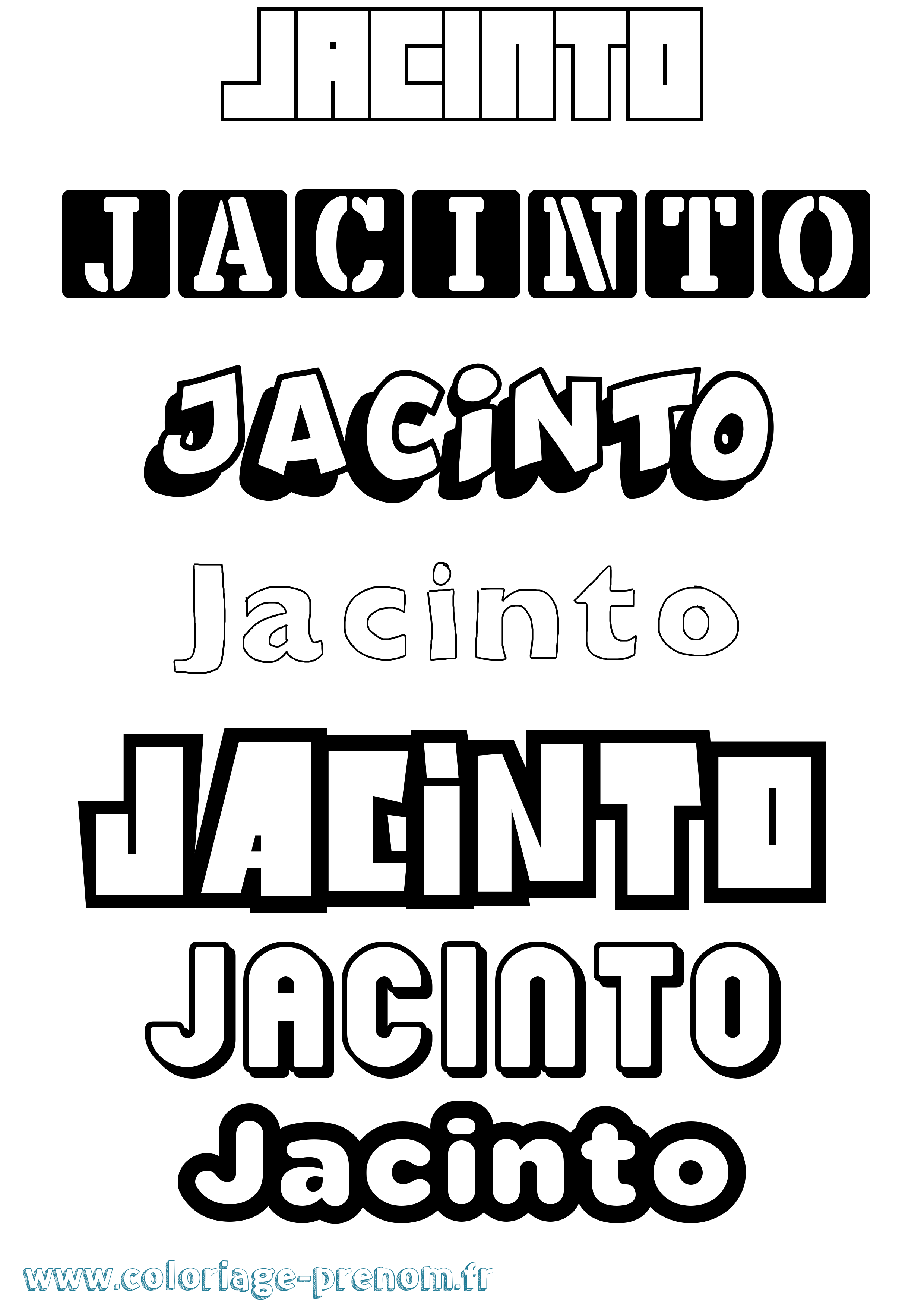 Coloriage Jacinto Simple Coloriage prénom Jacinto Simple