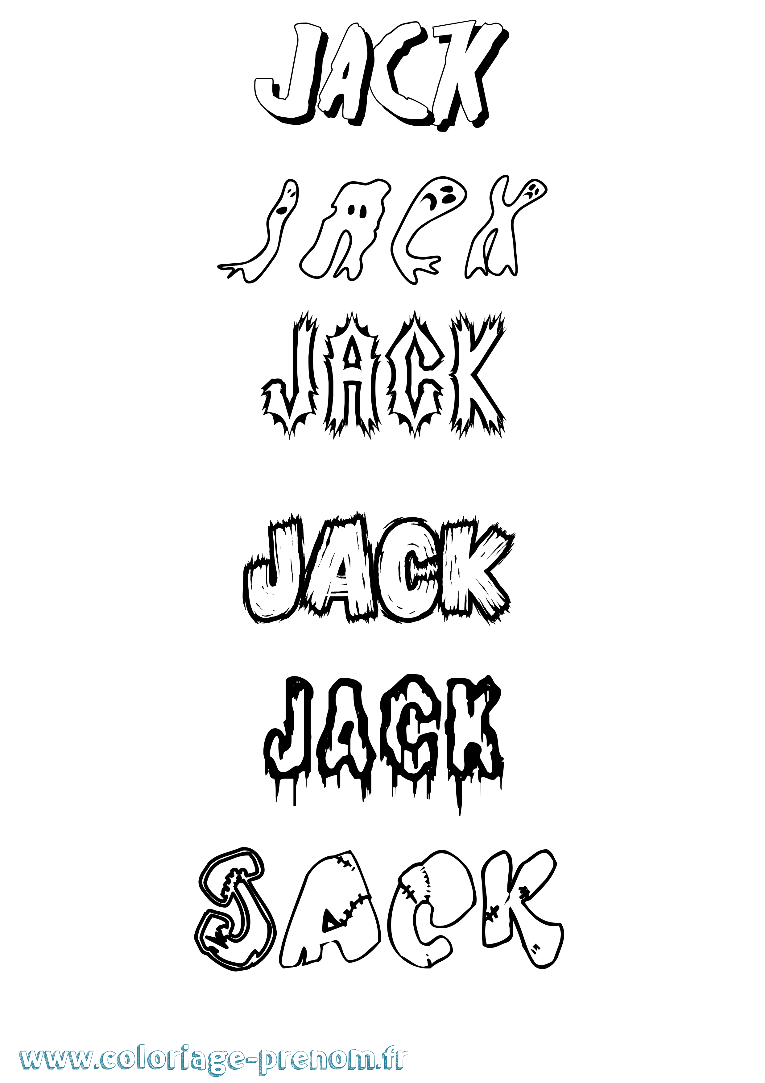 Coloriage prénom Jack Frisson