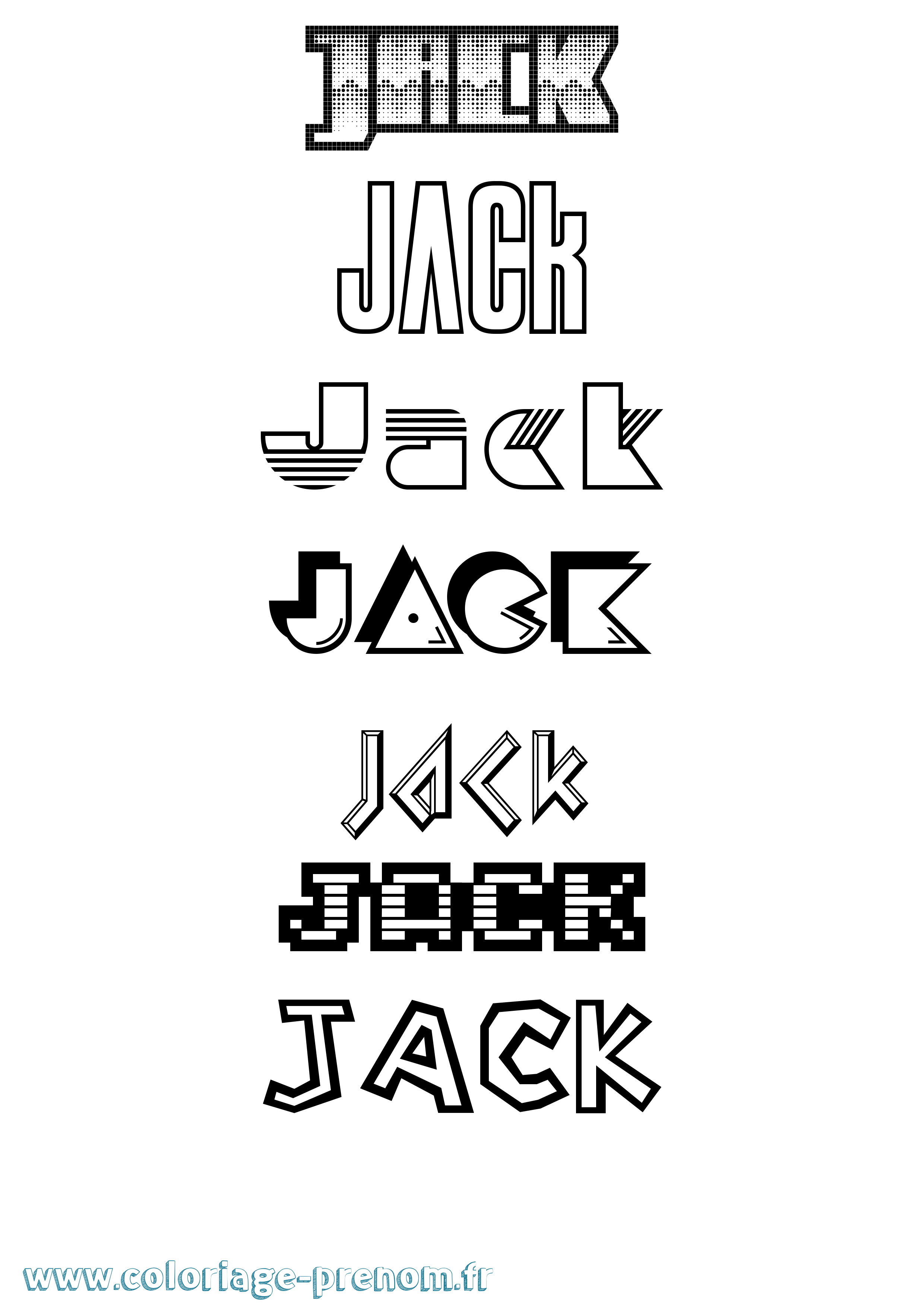 Coloriage prénom Jack Jeux Vidéos