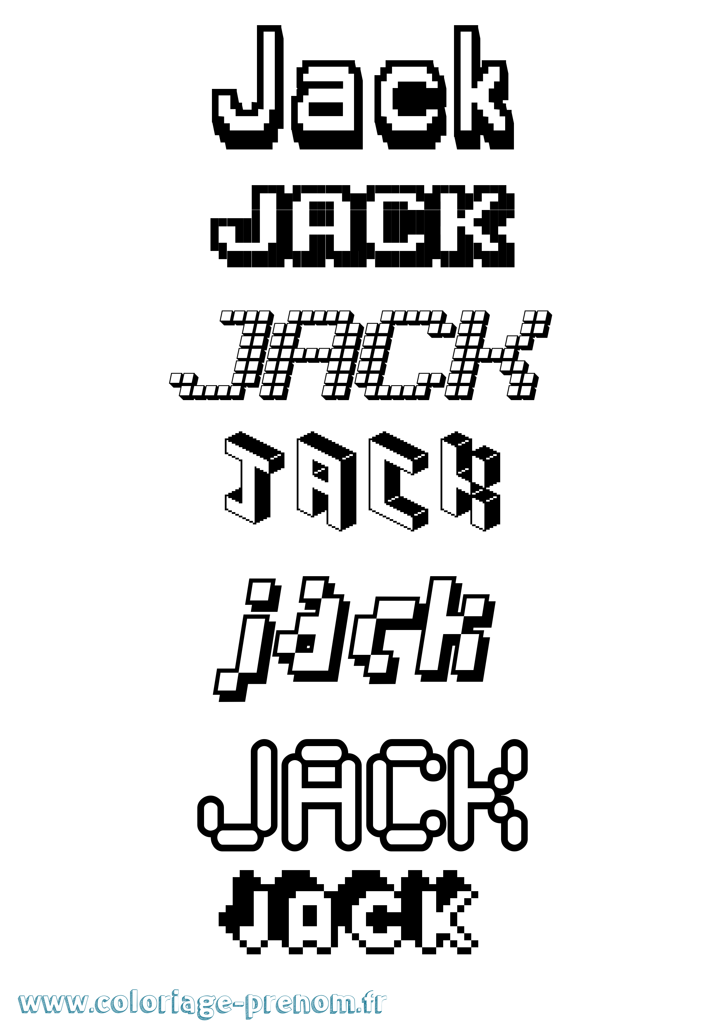 Coloriage prénom Jack Pixel