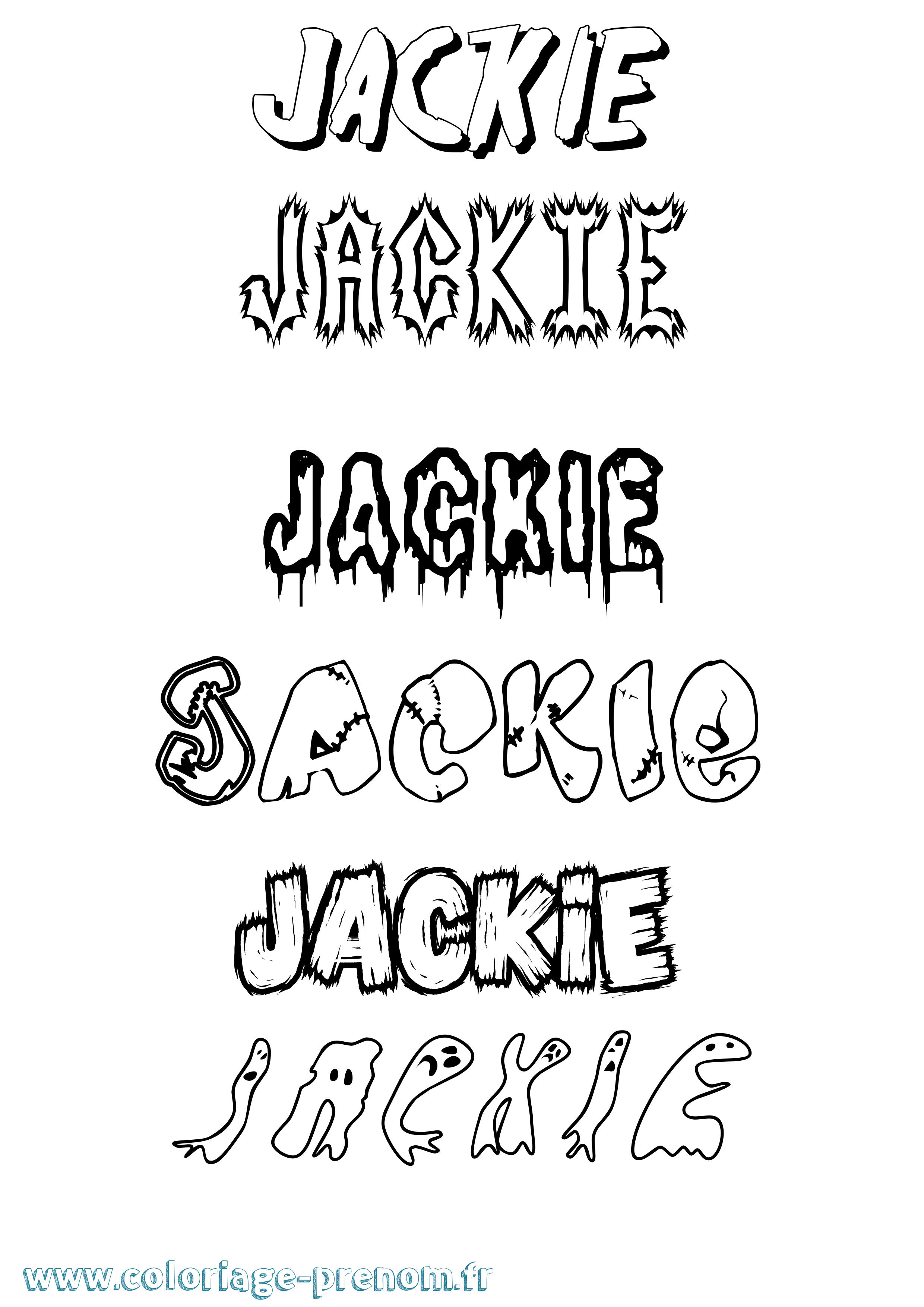 Coloriage prénom Jackie Frisson