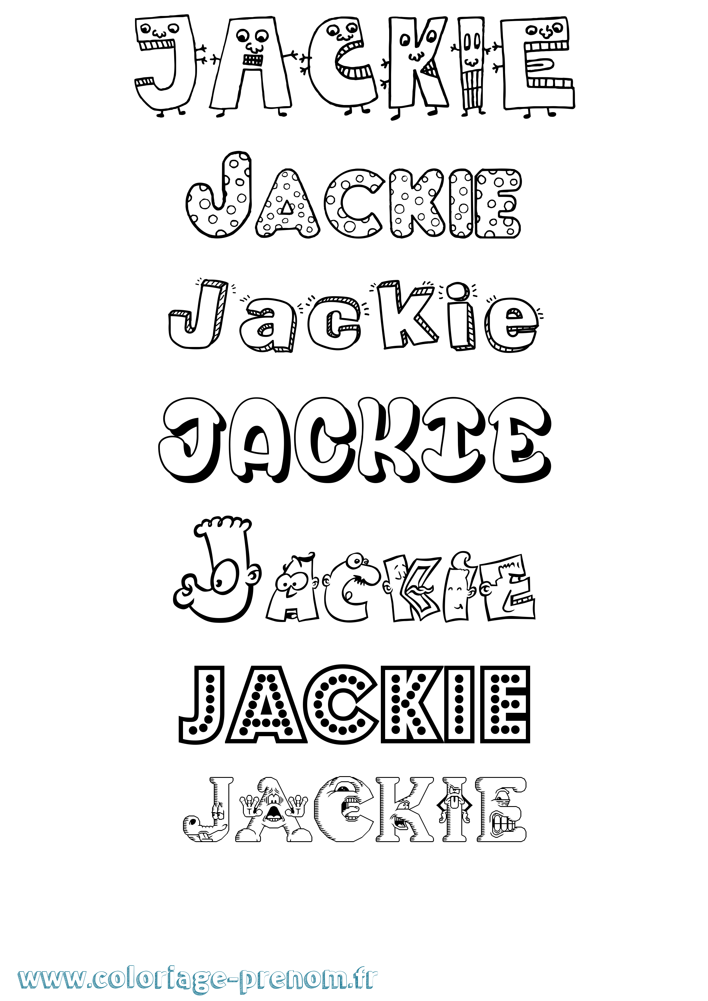 Coloriage prénom Jackie Fun