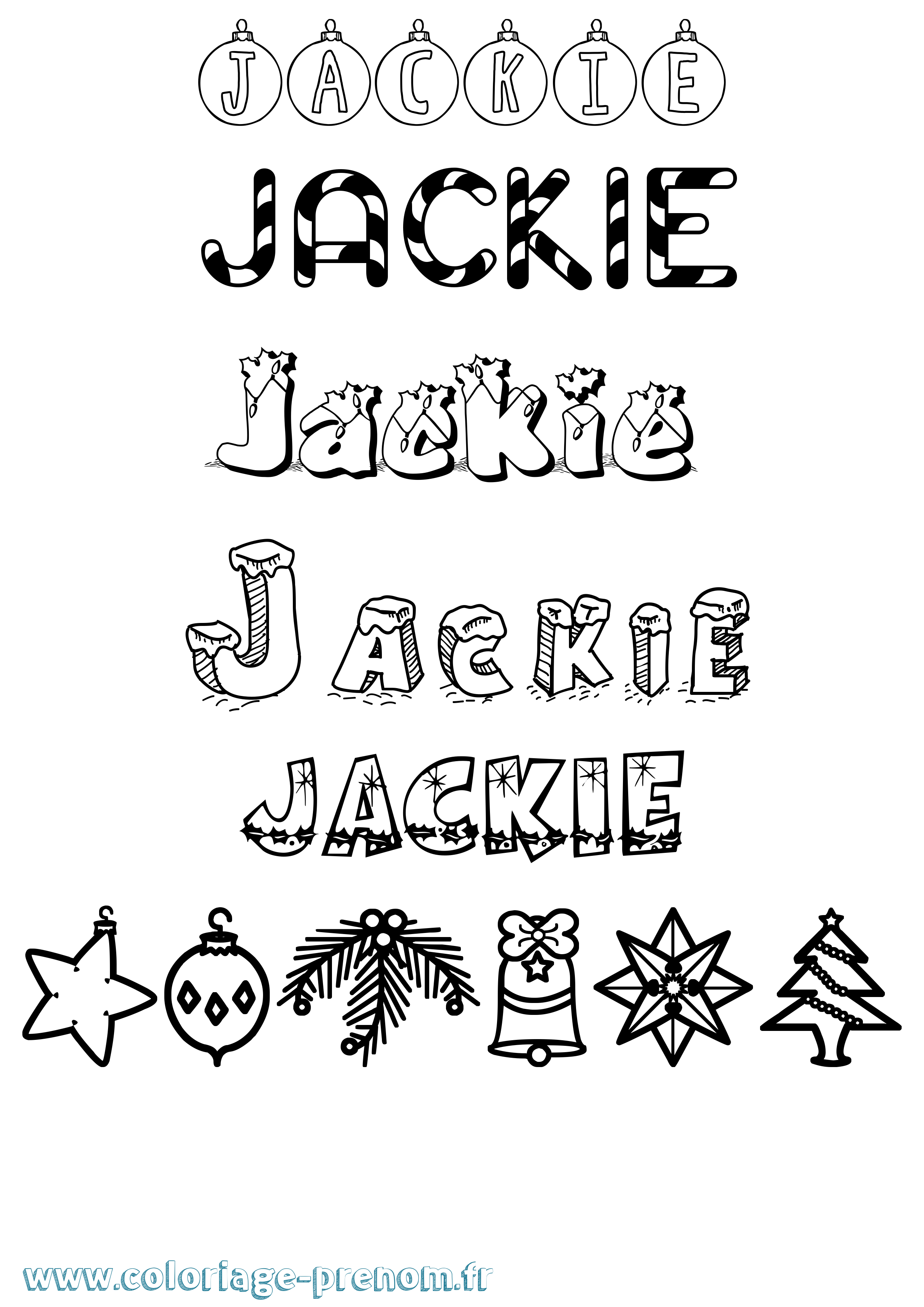Coloriage prénom Jackie Noël