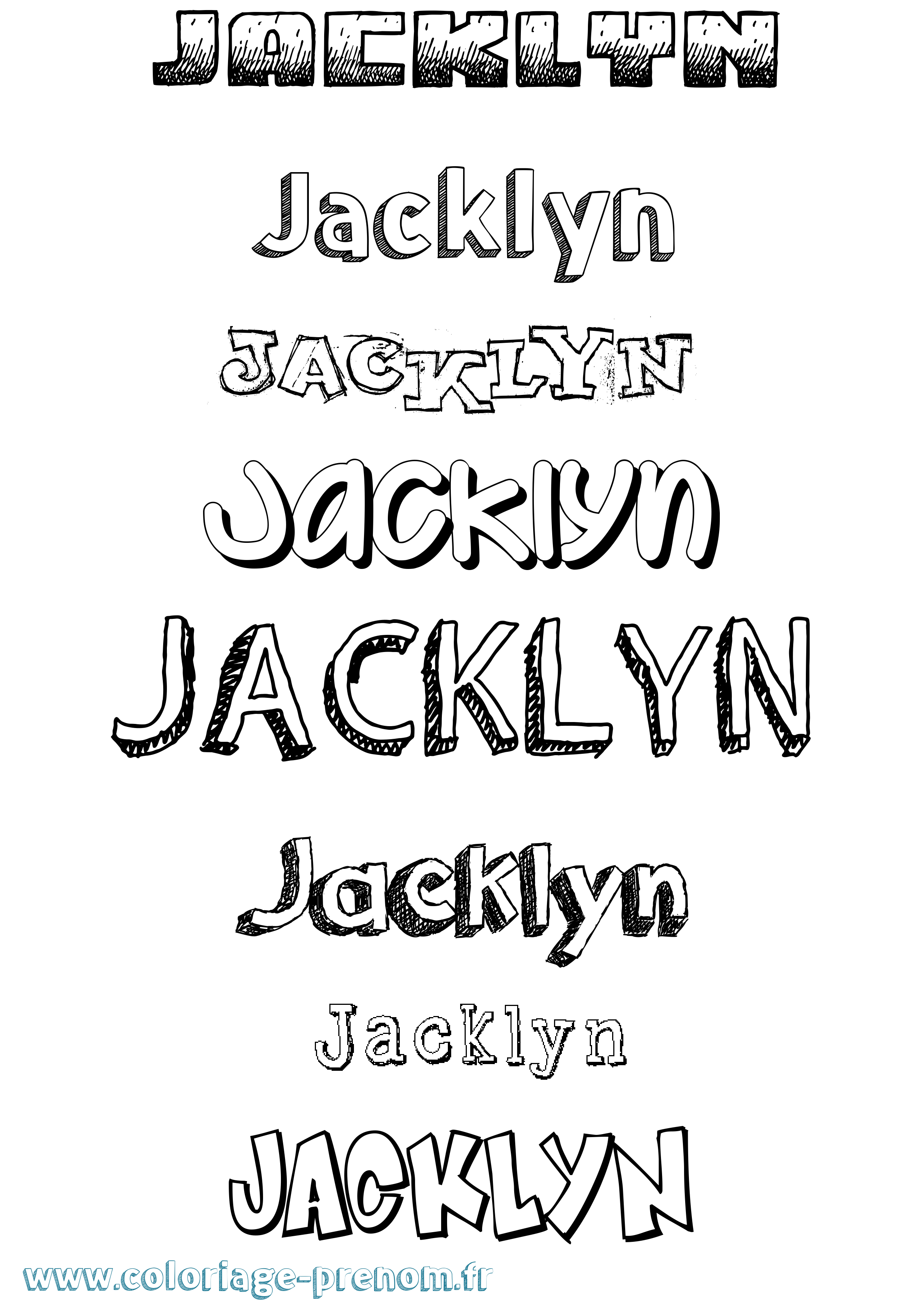 Coloriage prénom Jacklyn Dessiné