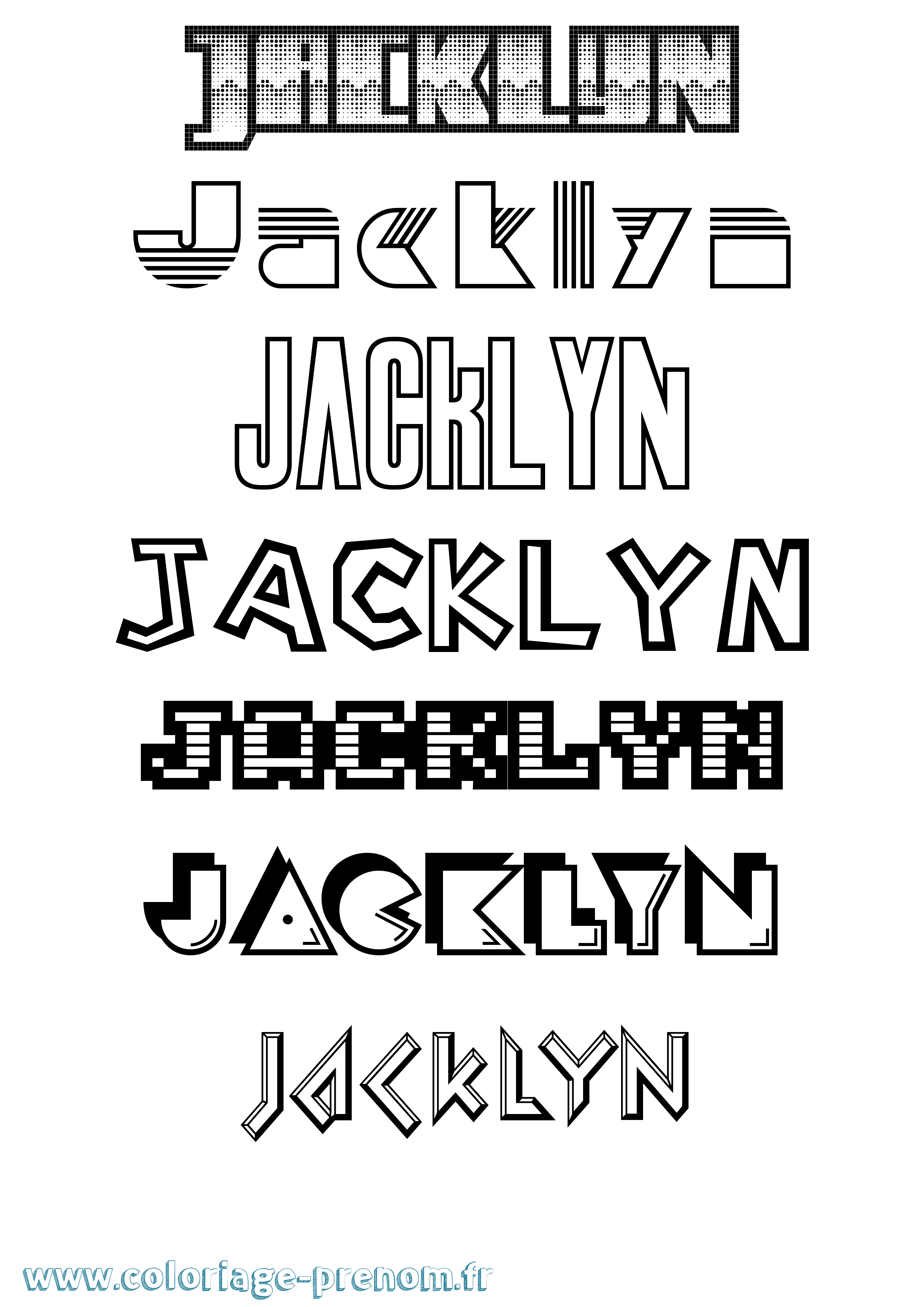 Coloriage prénom Jacklyn Jeux Vidéos
