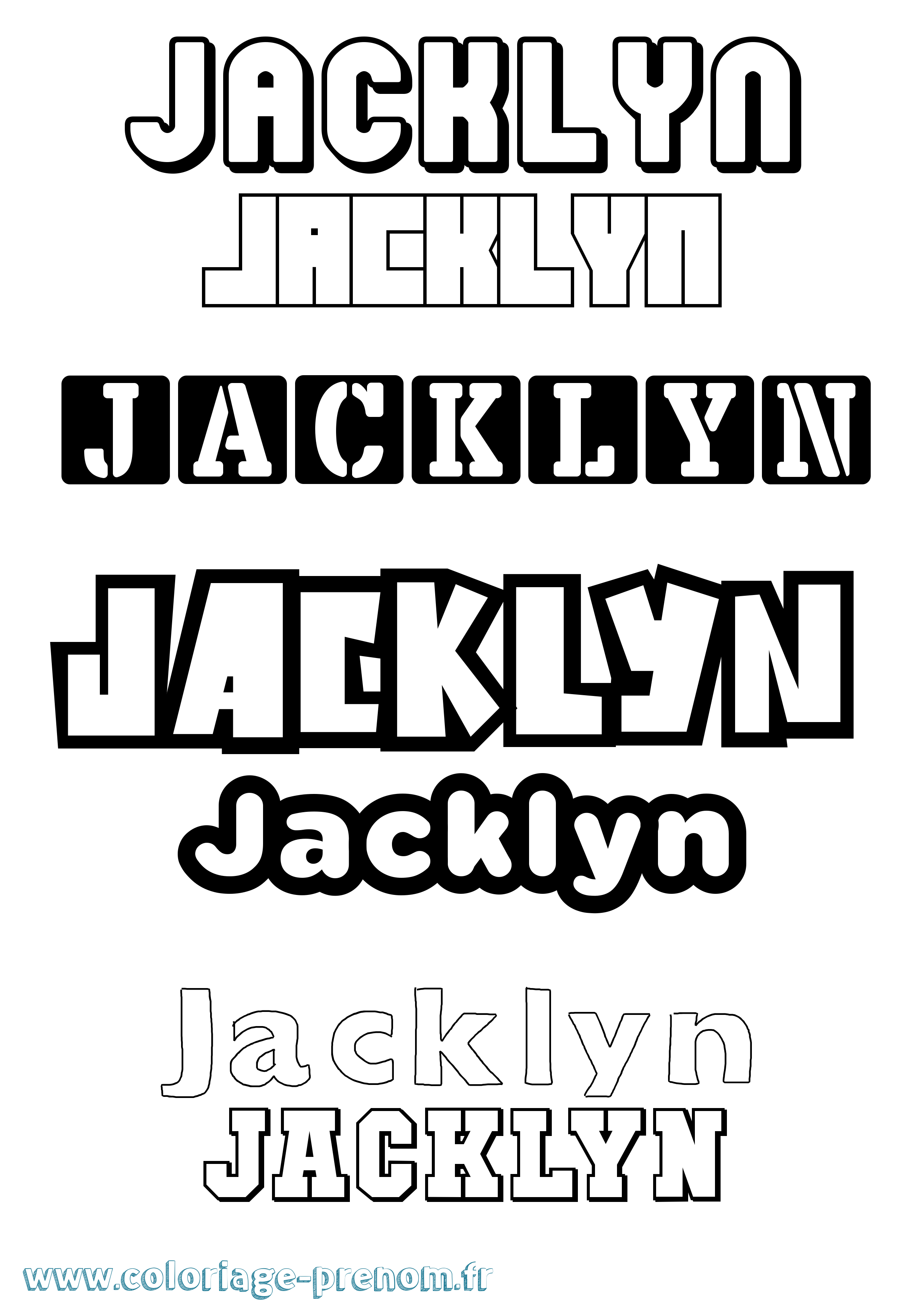 Coloriage prénom Jacklyn Simple