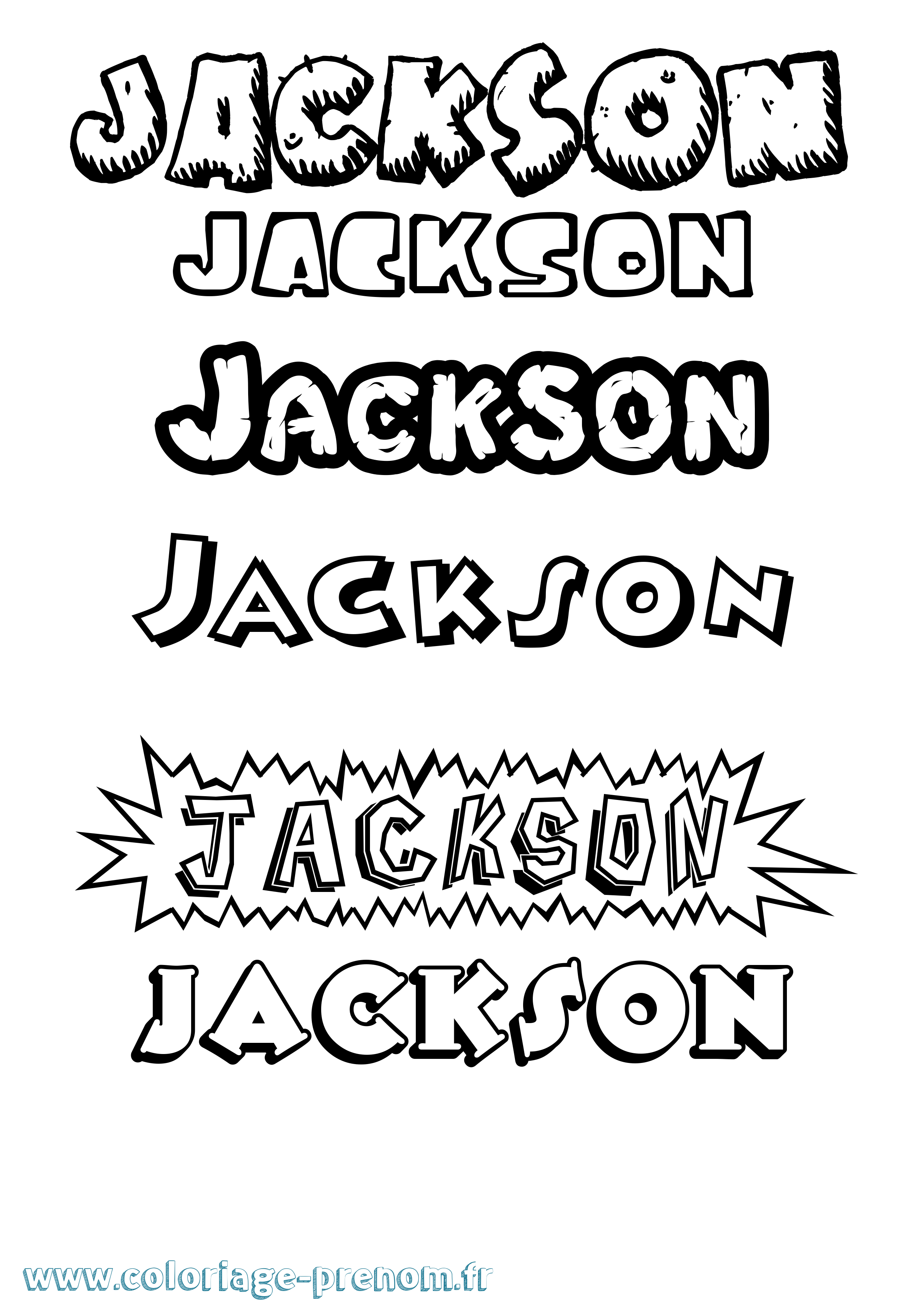 Coloriage Jackson Dessin Animé Coloriage prénom Jackson Dessin Animé