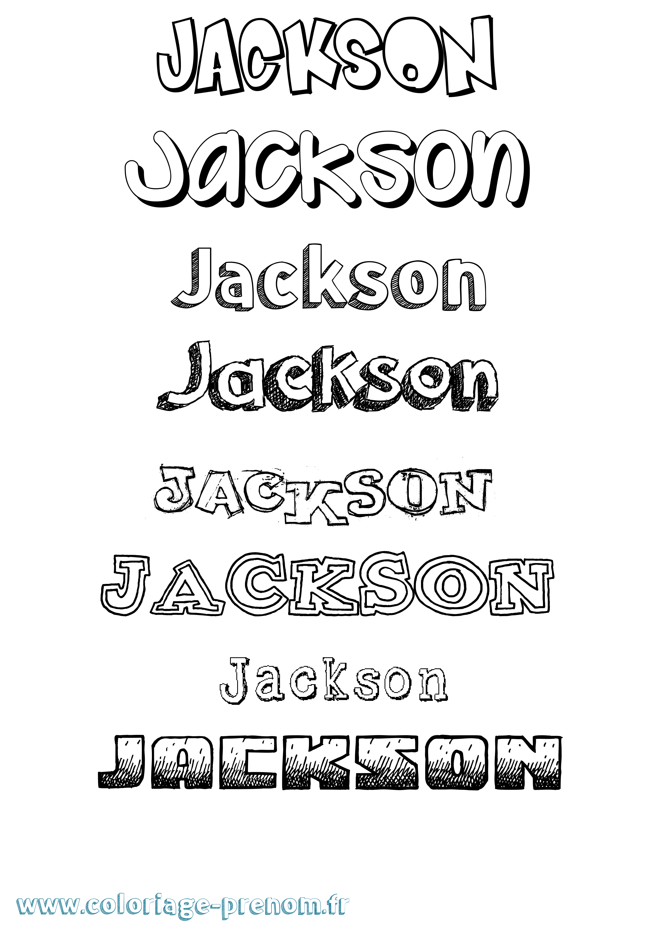 Coloriage Jackson Dessiné Coloriage prénom Jackson Dessiné