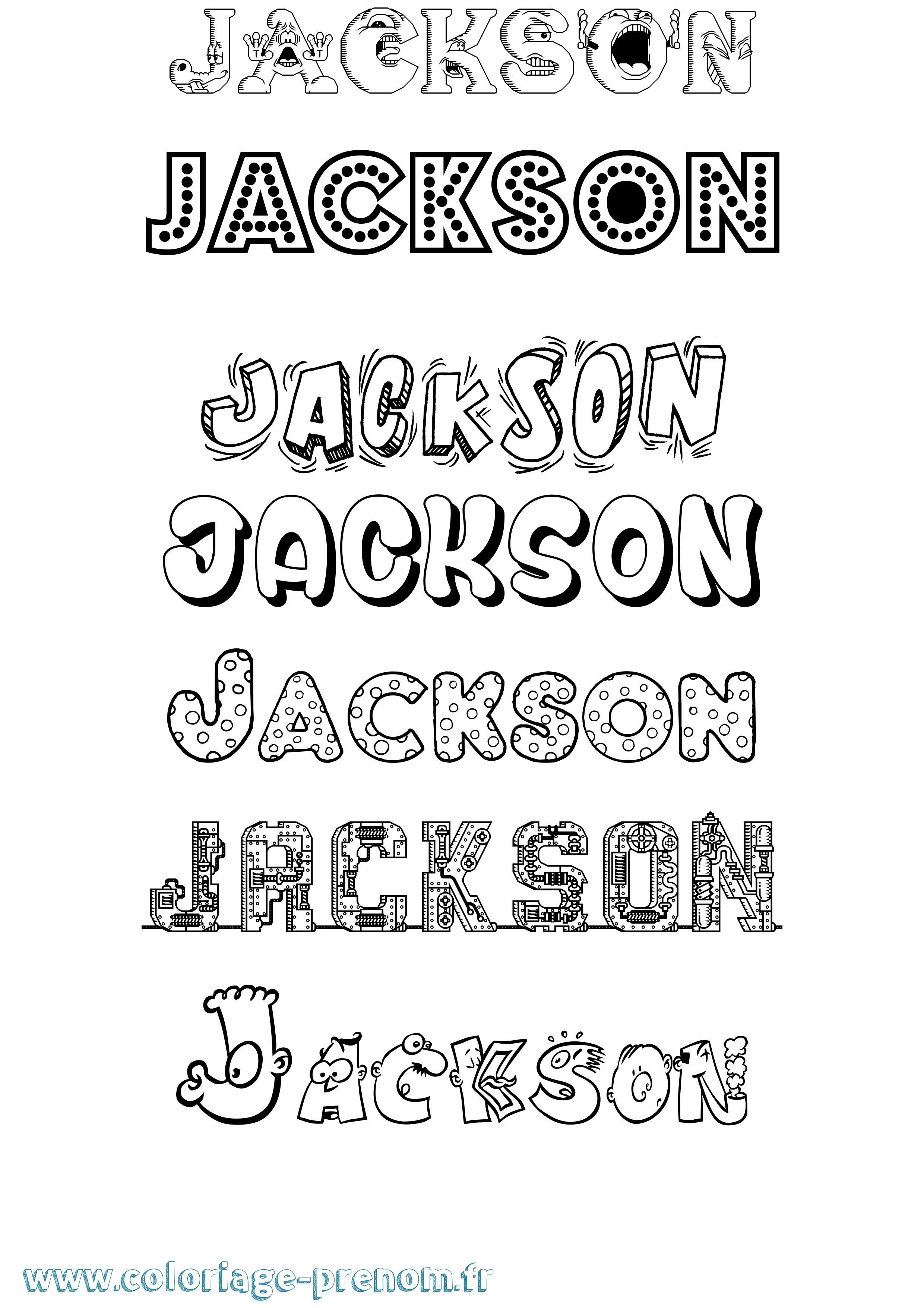 Coloriage Jackson Fun Coloriage prénom Jackson Fun