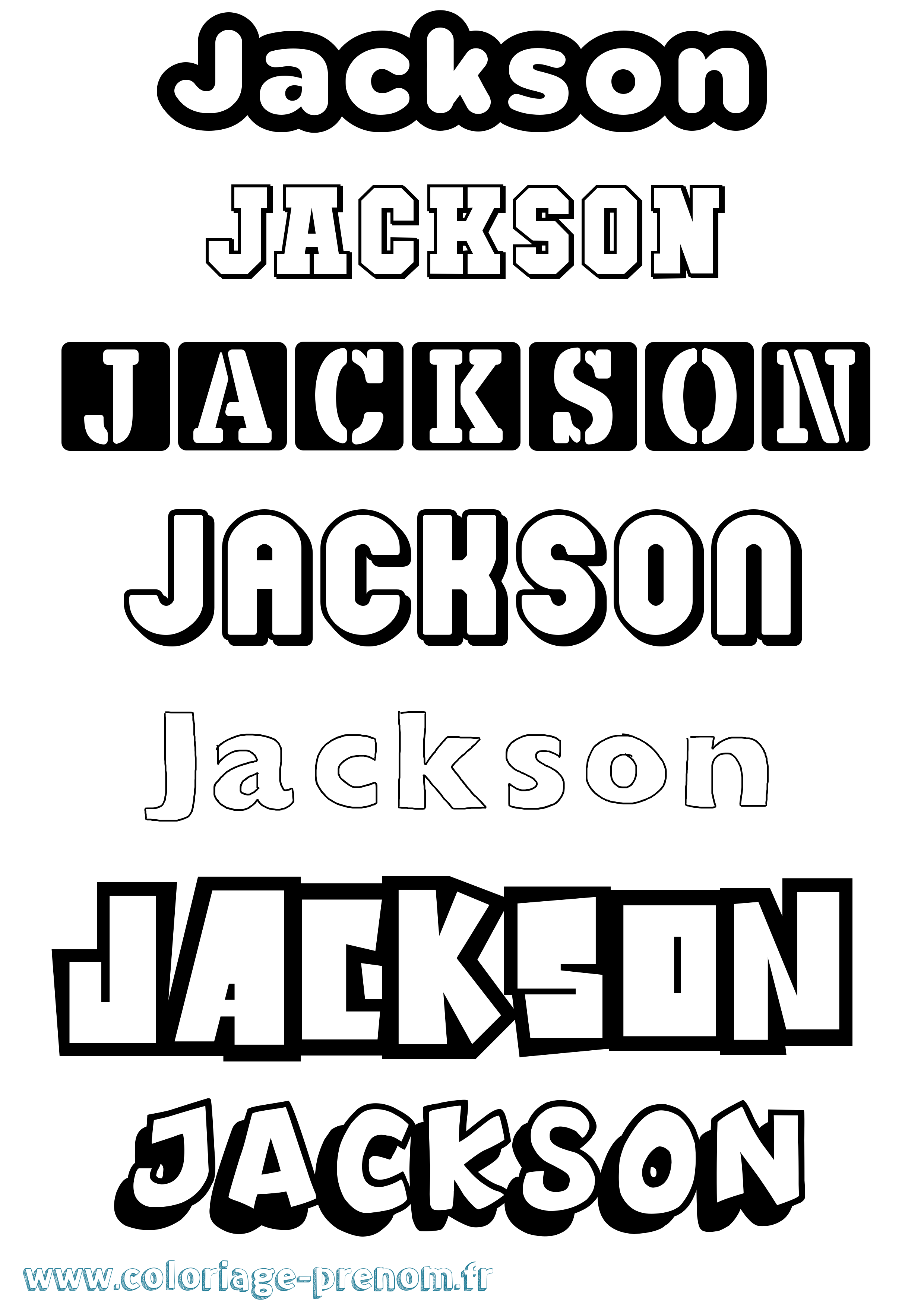 Coloriage Jackson Simple Coloriage prénom Jackson Simple