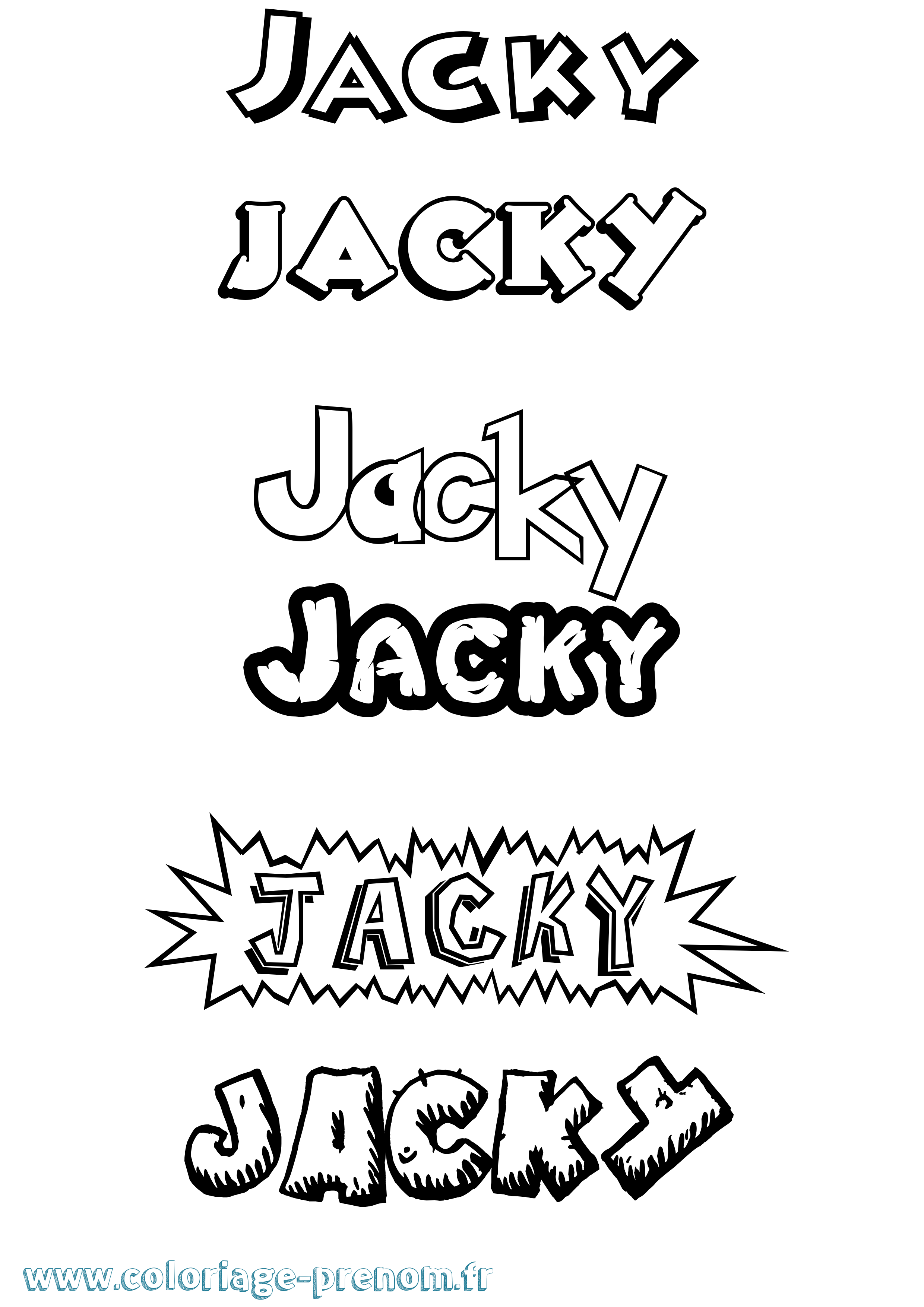 Coloriage Jacky Dessin Animé Coloriage prénom Jacky Dessin Animé