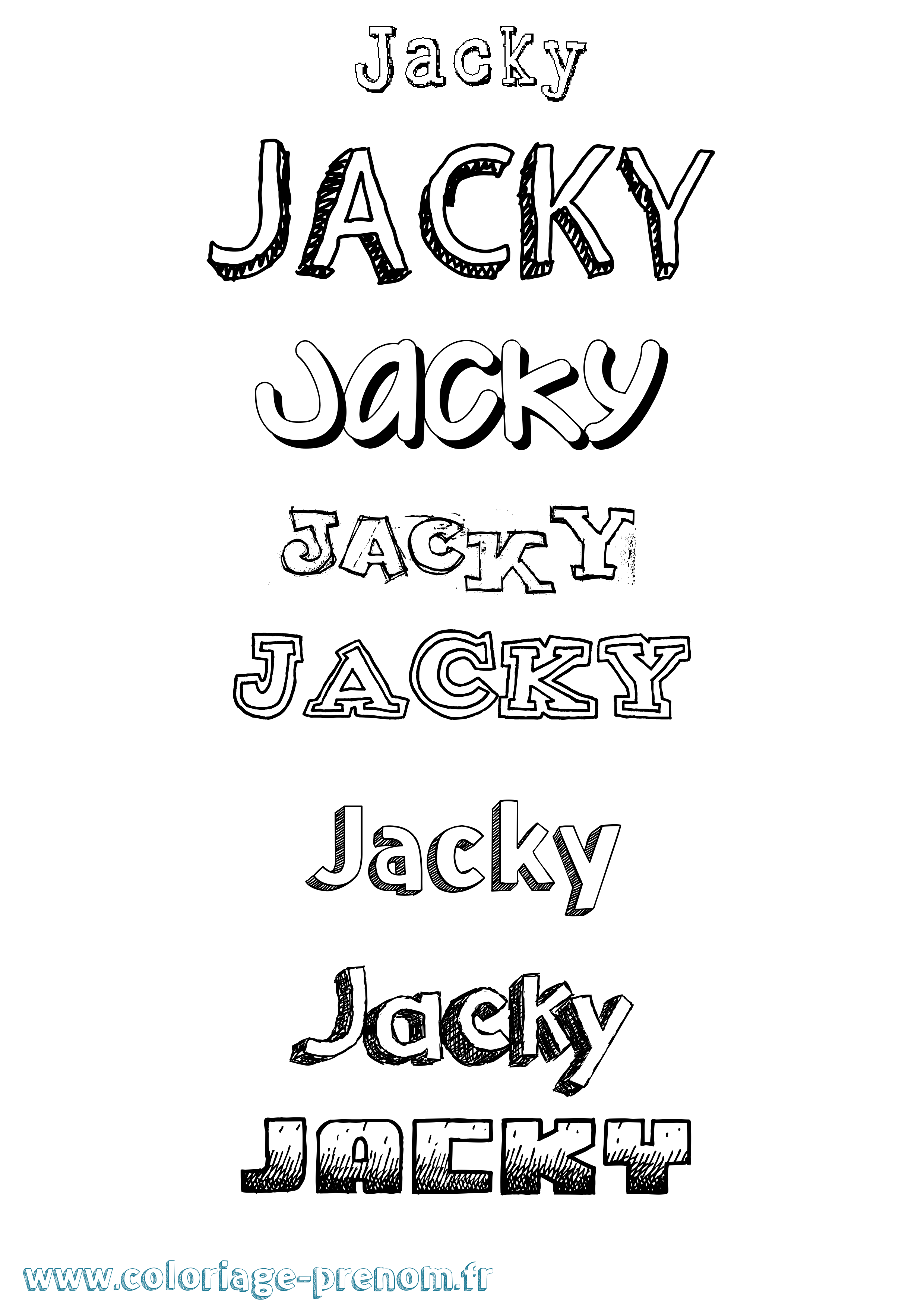 Coloriage Jacky Dessiné Coloriage prénom Jacky Dessiné